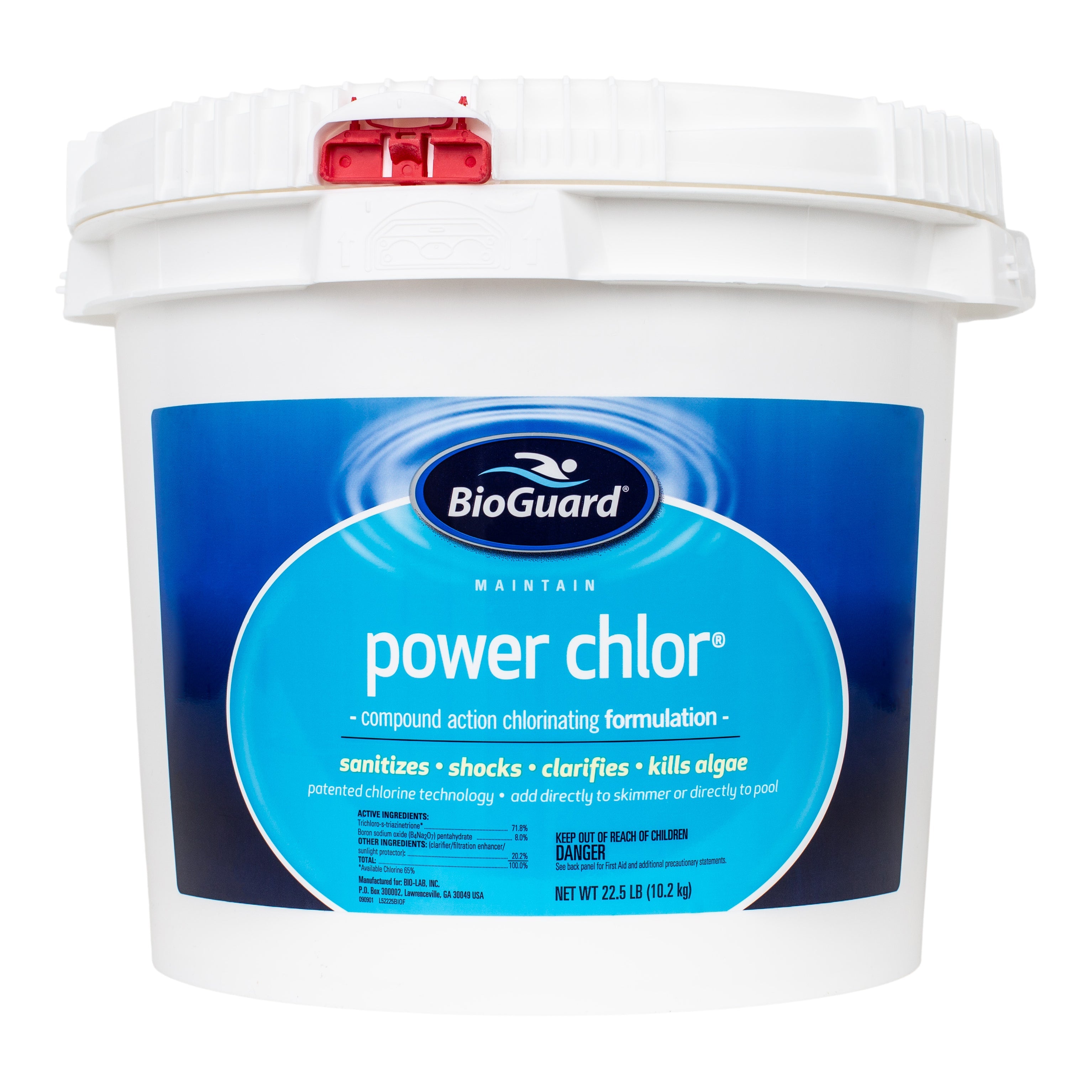 BioGuard Power Chlor Chlorinating Formula for All Pool Surfaces with Sun Shield and Algae Control