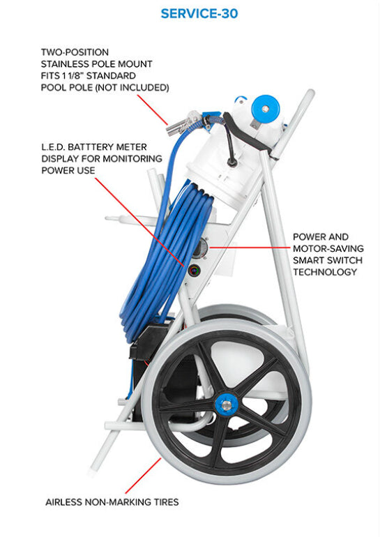 Hammerhead Service Pool Vacuum 30 Inch Head 60 Ft Cord