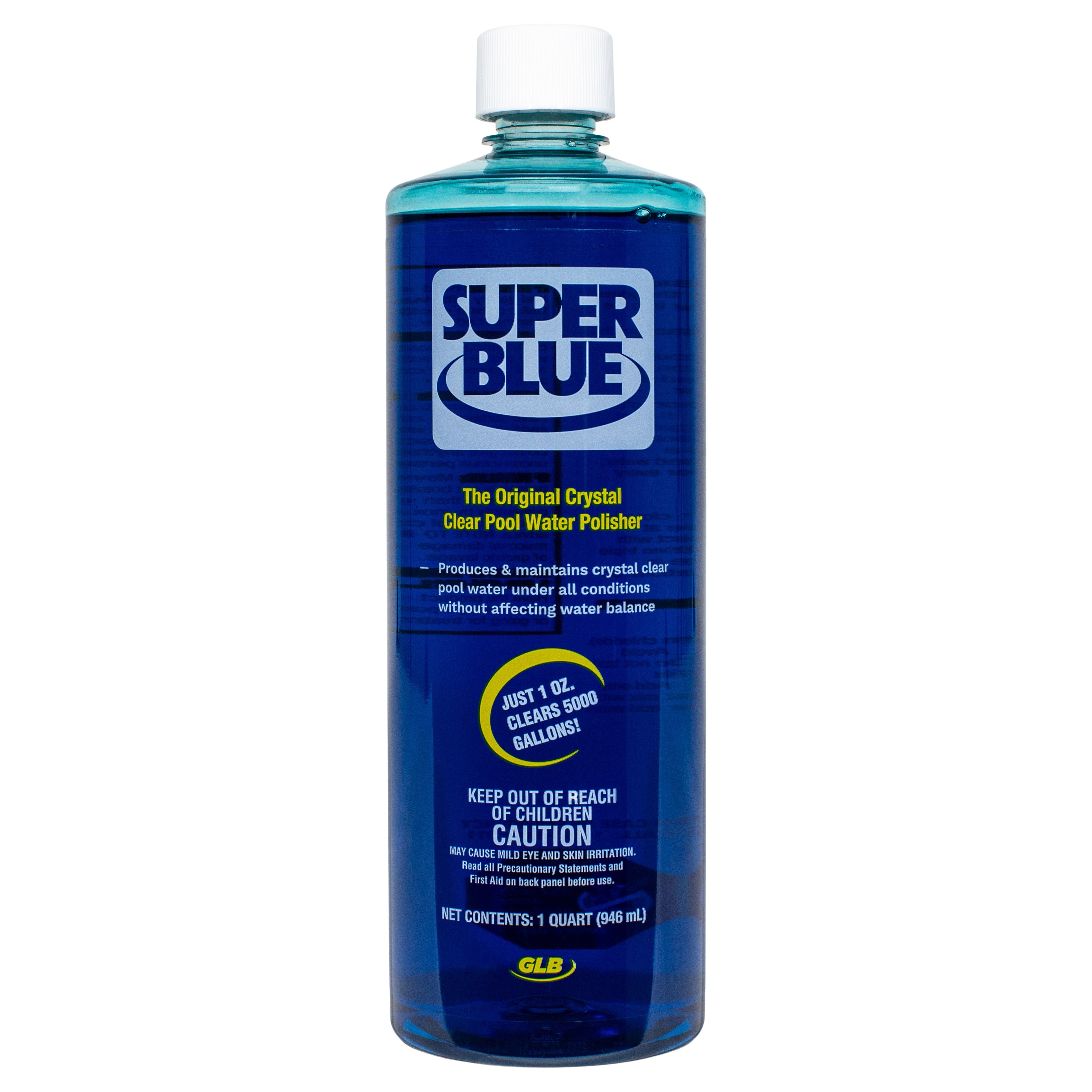 GLB Super Blue Water Clarifier for Fast Cloudy Water Removal and Efficient Pool Maintenance