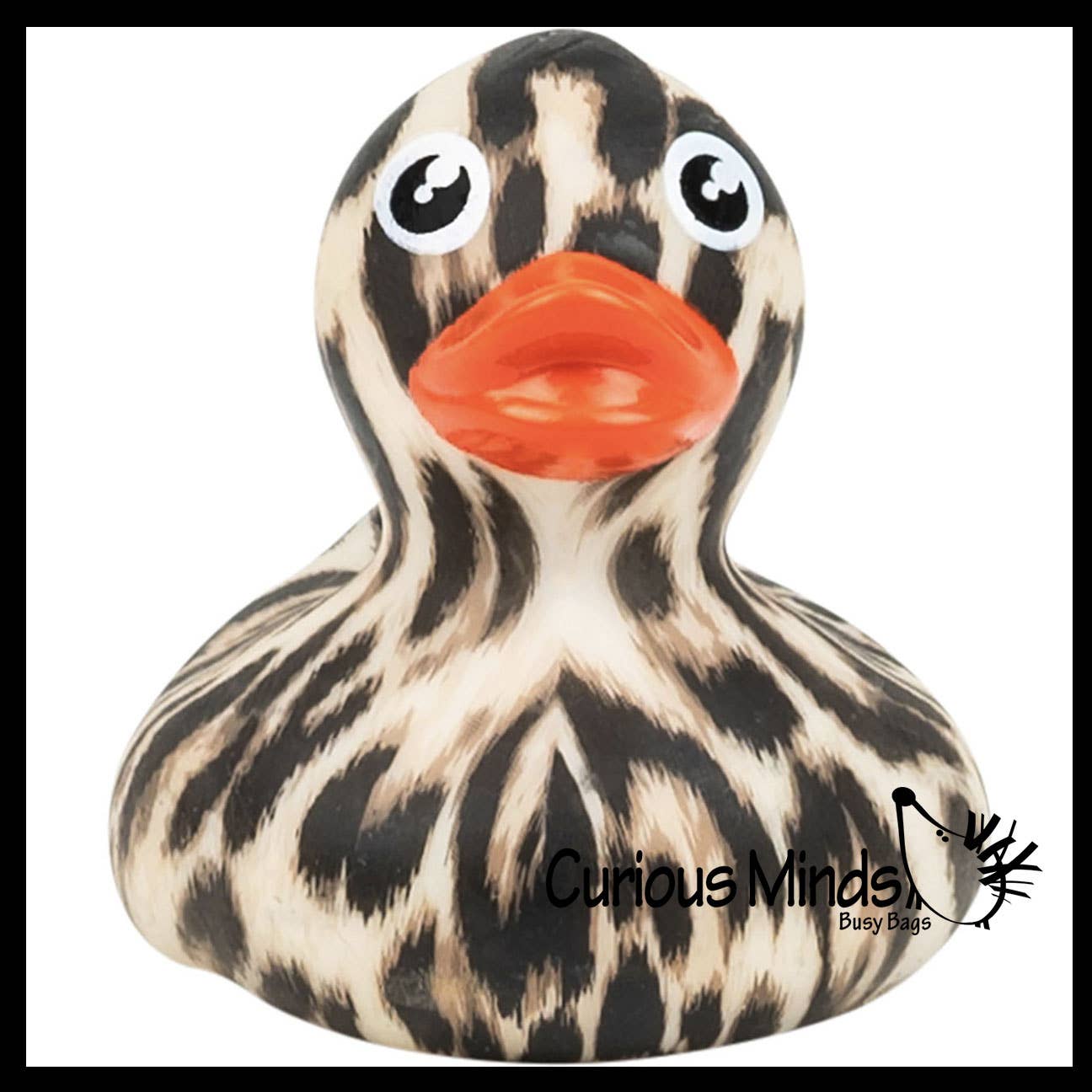 Random Color Animal Print Rubber Duck 2 Inch Zebra Cheetah Prize Toy