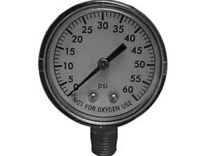 Super-Pro 81060BU 2" Plastic Pressure Gauge .25" 0-60 PSI Bottom Mount by Duckies Pool Supply
