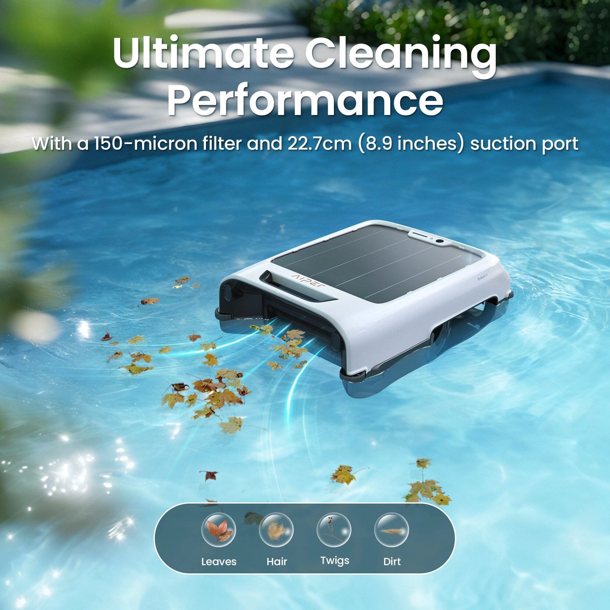 Aiper EcoSurfer M2 Cordless Skimmer 9-in Robotic Pool Vacuum by Duckies Pool Supply