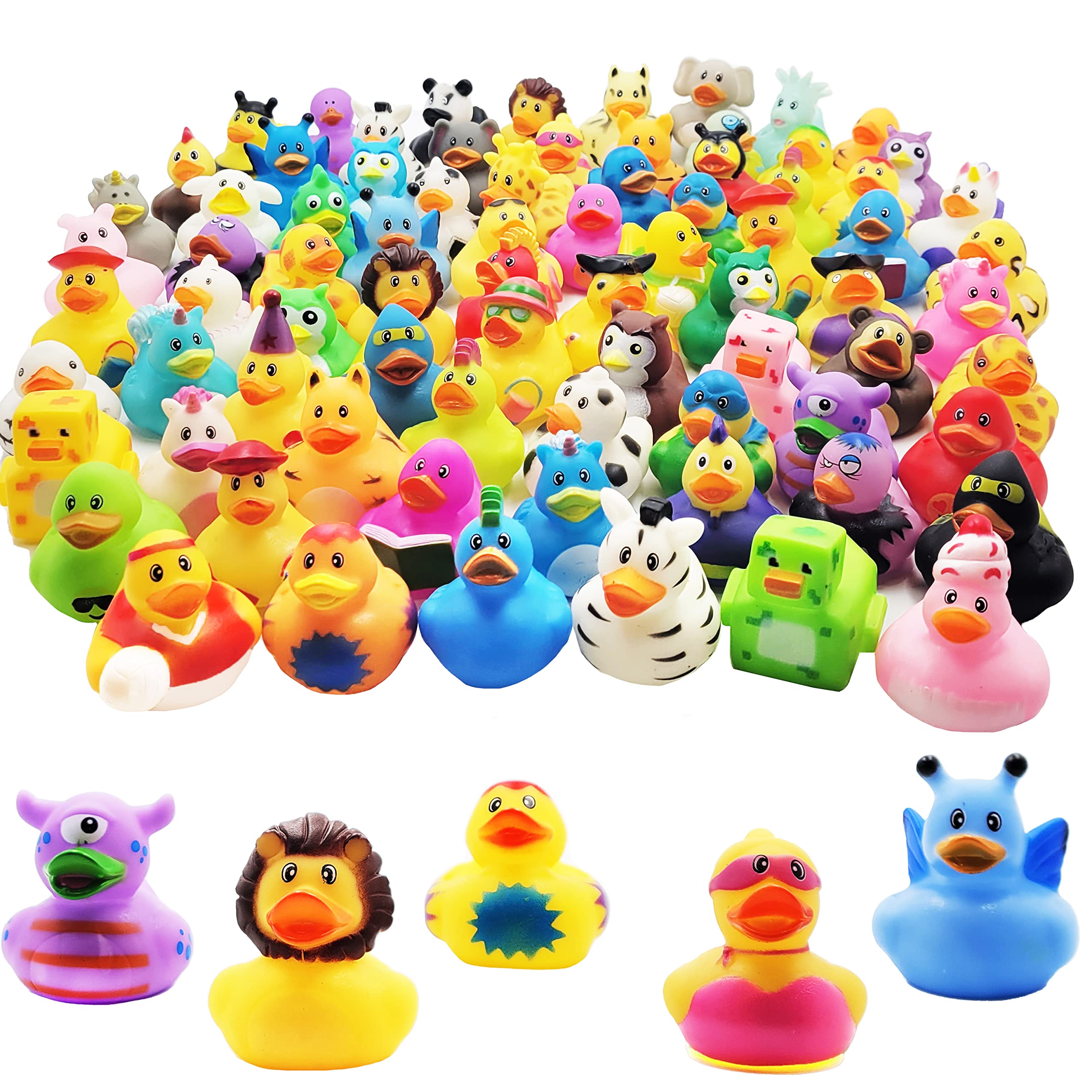 Random Assortment Rubber Ducks Set For Bath Time Fun