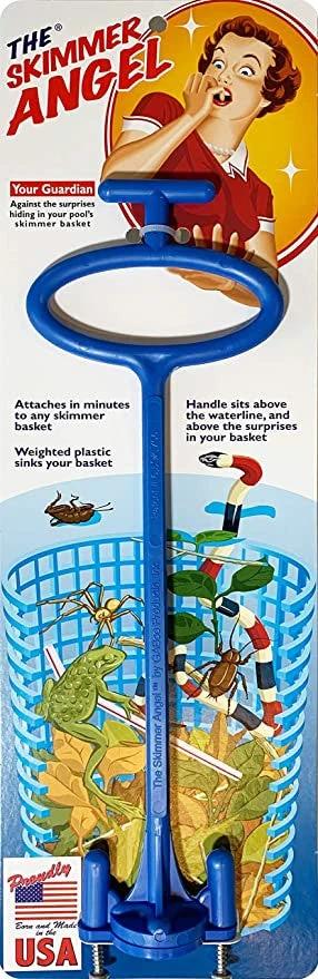 PoolStyle Skimmer Angel Basket 12"x4"x1.5" Blue Handle, GPIANGEL by Duckies Pool Supply