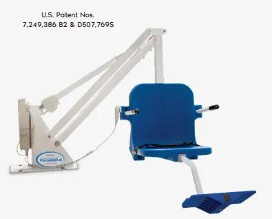 Aqua Creek Ranger 2 Ada Lift 350 Lbs Capacity White/Blue Seat No Anchor | F-RNGR2 by AquaCreek