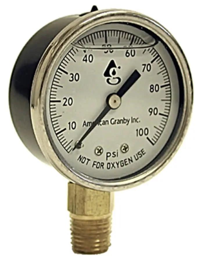 100PSI Pressure Gauge Liquid Filled | EILPG1002-4L by AmericanGranby