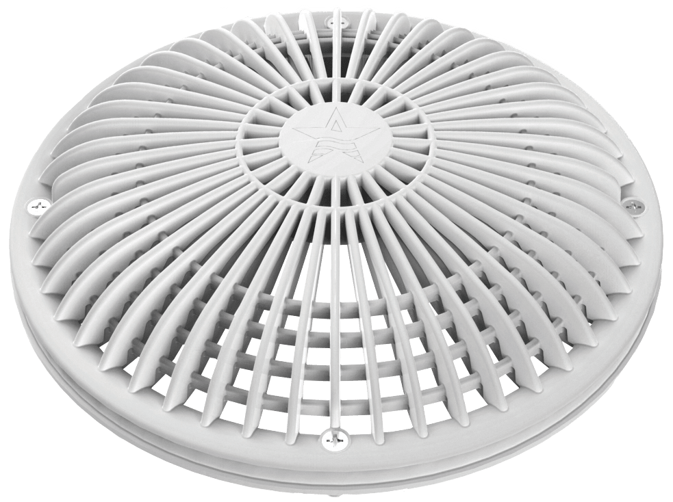 AquaStar 10" Round MoFlow Suction Outlet Cover and Mud Frame, White | 10MF101 by AquaStar