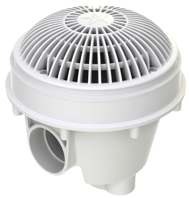 AquaStar 8" Round MoFlow Suction Outlet Cover with Standard 2" NPT, 2" Socket ABS Pump, 2 Pack, White | 8MFSBAC2101 by AquaStar
