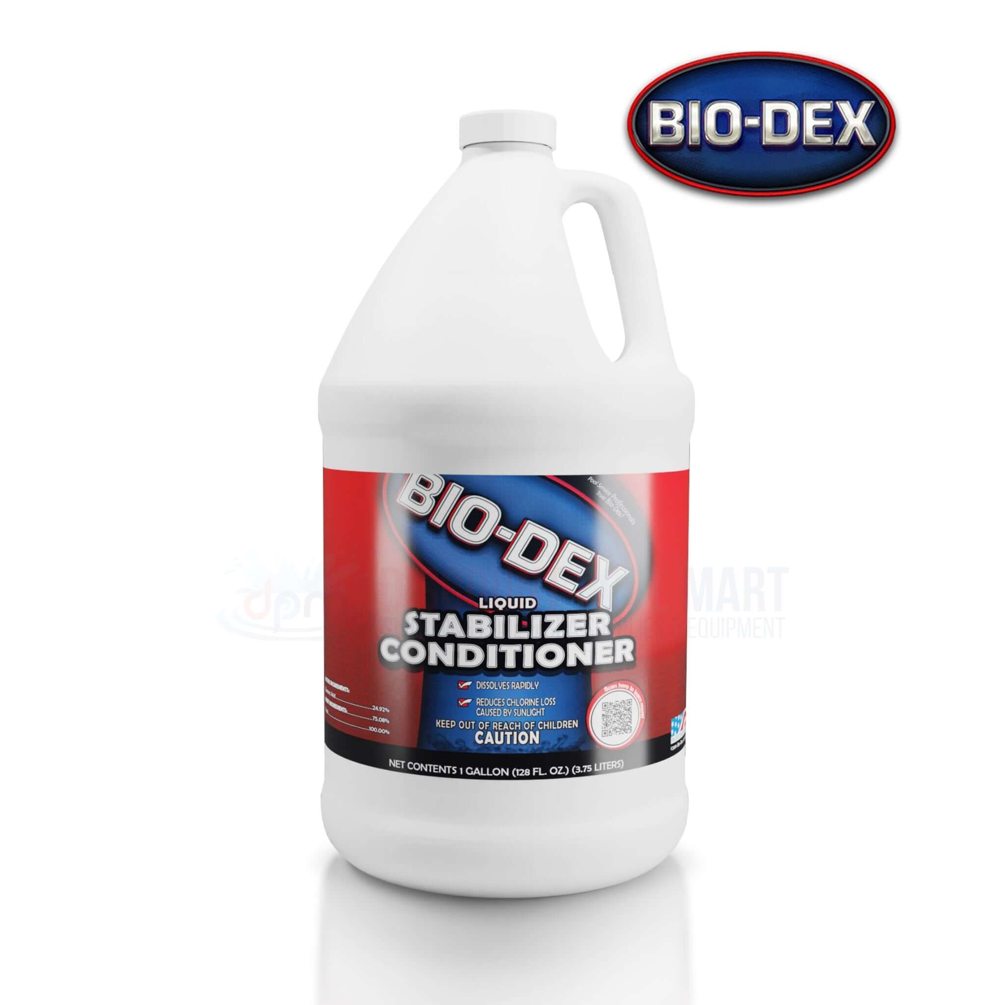 Bio-Dex Liquid Stabilizer Conditioner 1 GAL SKU LC004 from Discount Pool Mart DPM for enhanced pool chlorine stabilization.