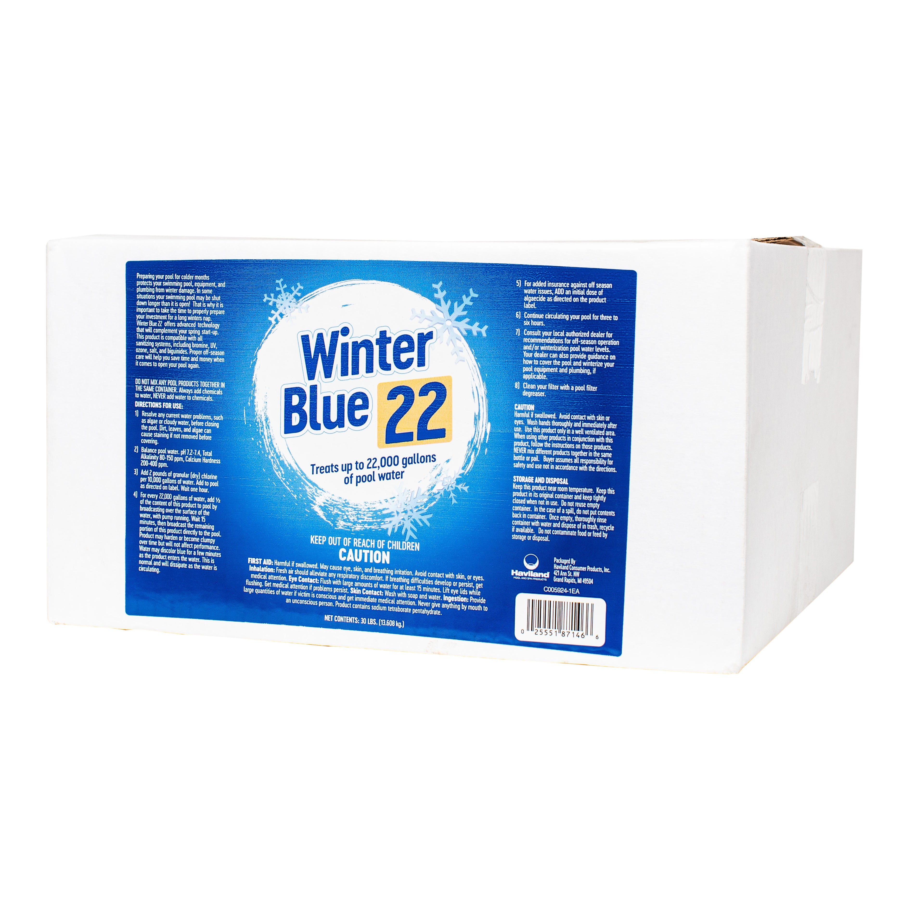 Haviland Durachlor Winter Blue 22 Pool Protector Against Stains Algae and Bacteria