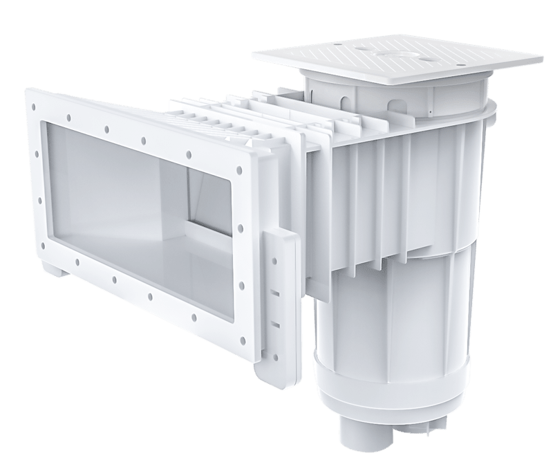CMP Vinyl Liner Skimmer, Wide Mouth, Square Cover, Dual Port, White | 25160-110-000N by CMP