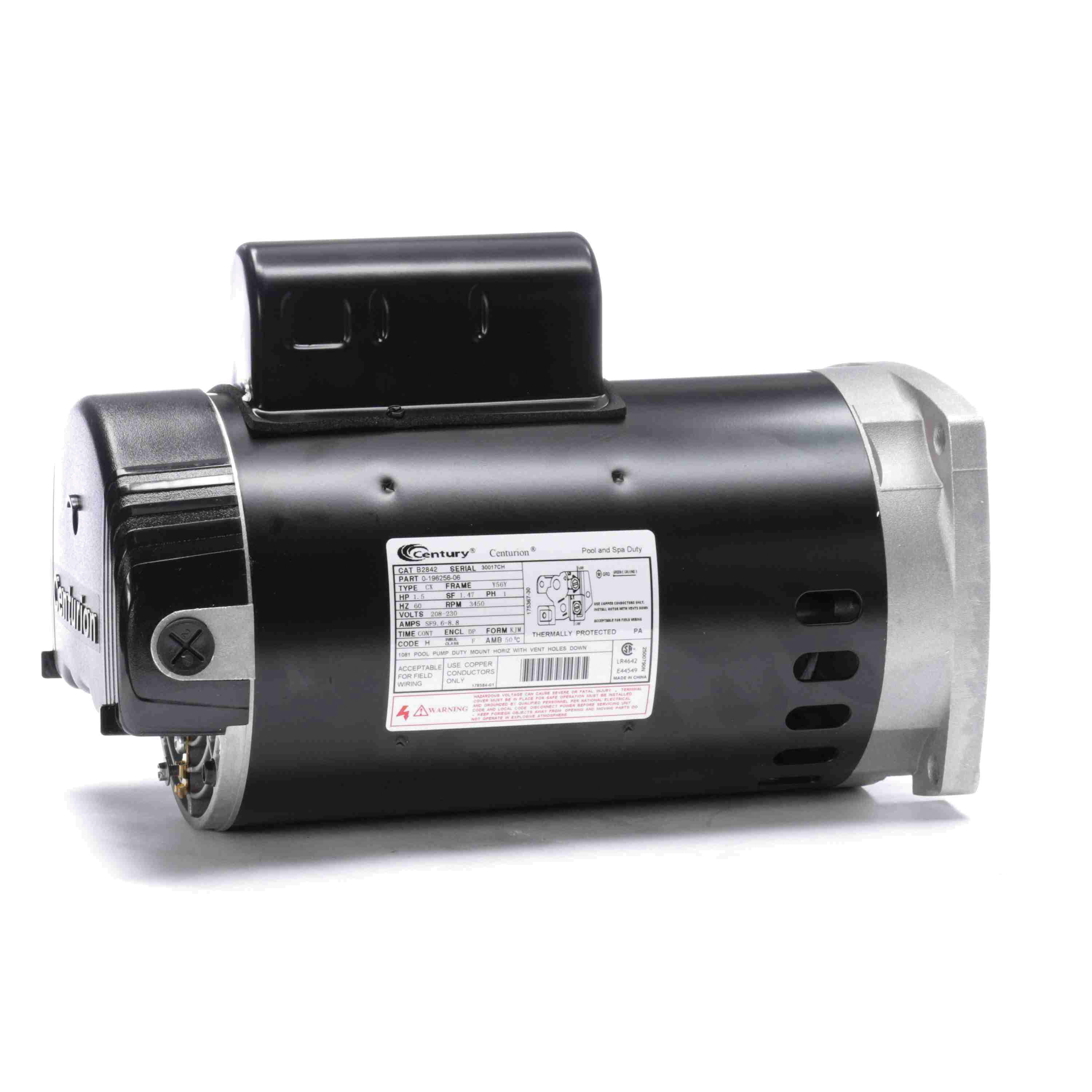 Century Pool Pump Motor 1.5HP 1-Speed 1 Phase 60Hz 208-230V 56Y Frame | B2842 by Century