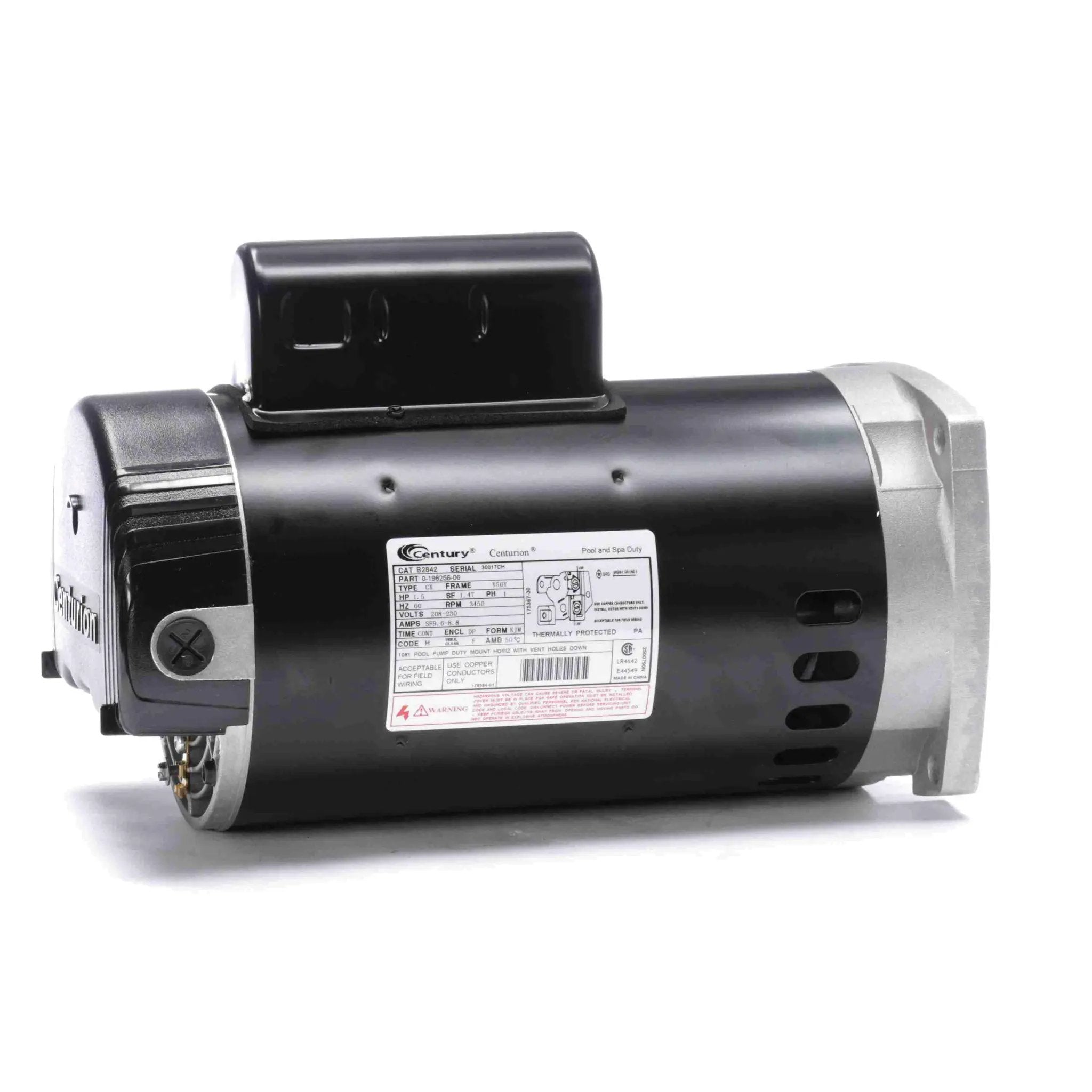 Century Pool Pump Motor 1.5HP 1-Speed 1 Phase 60Hz 208-230V 56Y Frame | B2842 by Century