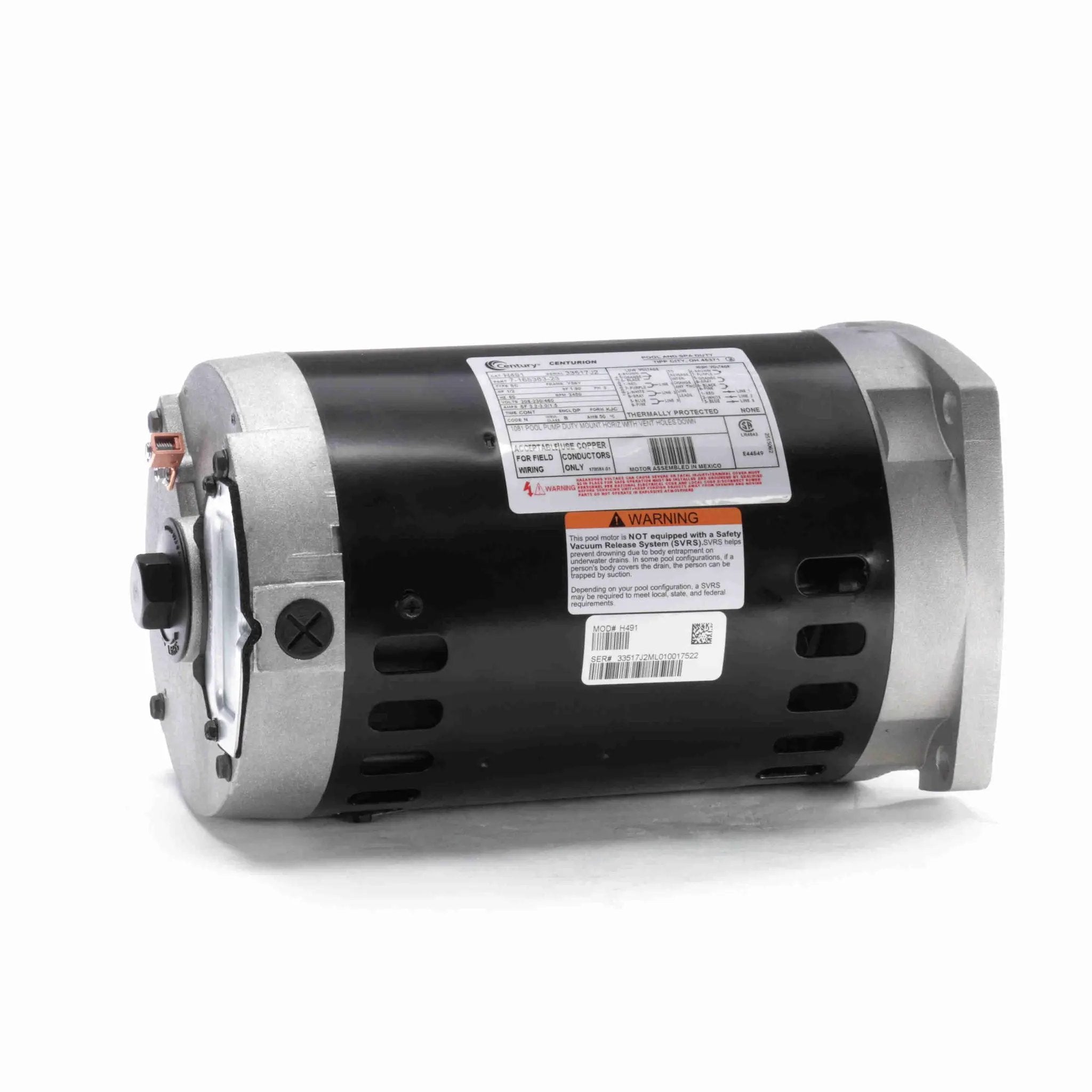 Regal Motor .50 HP 3Ph 208230/460V Sqfl Thrd 56Y | H491 by Century