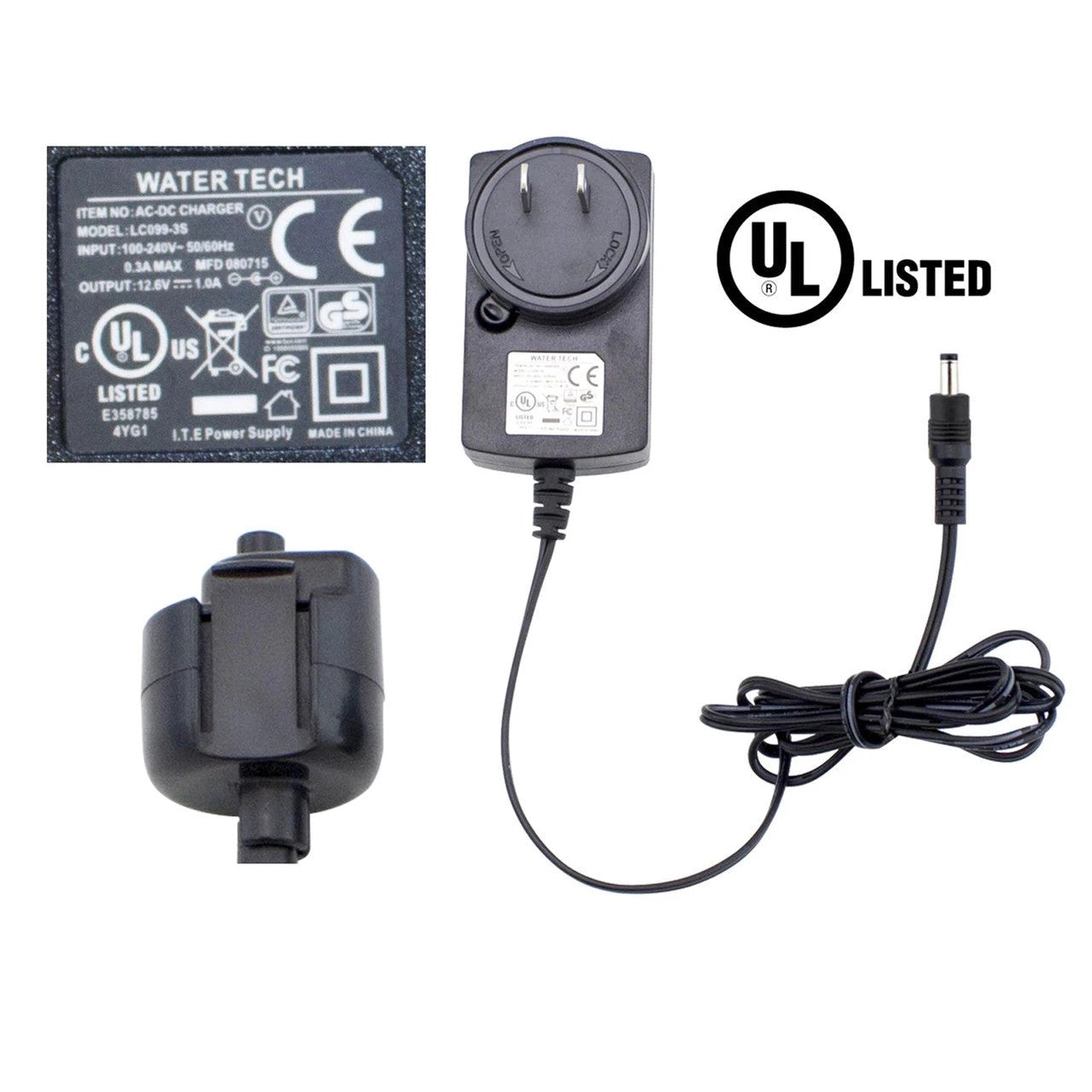 Water Tech Lithium Wall Charger With Adapter, for Max Li, 11.1 Volt Box, LC099-3S6X099 by Water Tech