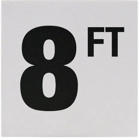 8' Sr Inlays 8 w/' Depth Marker-Ceramic Black/White Skid Resistant 6" Depth Marker 8 ' Skid Resistant 6" X 6" Ceramic | C620080 by Inlays