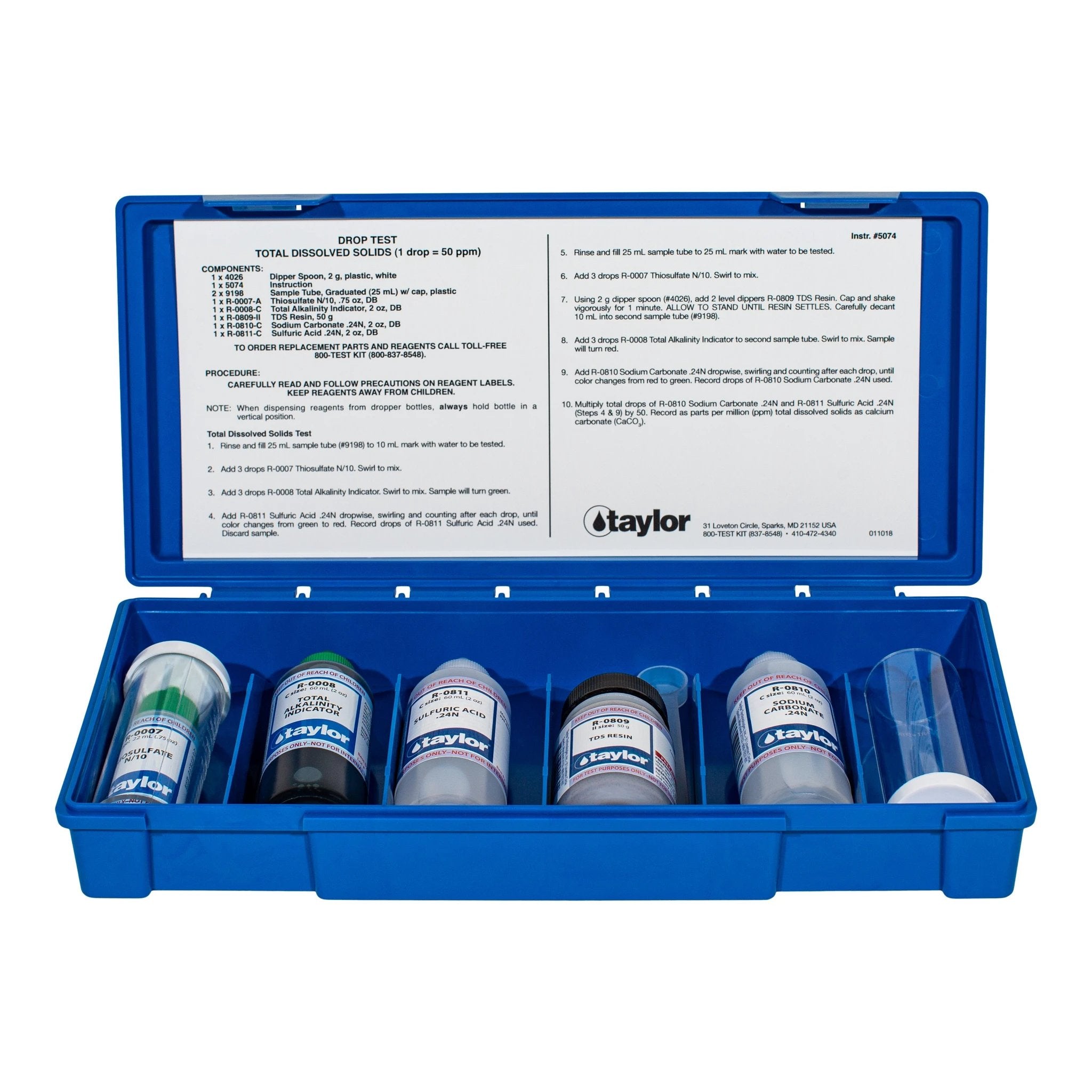 Taylor K-1764 Total Dissolved Solids TDS Test Kit for Water Quality by Taylor