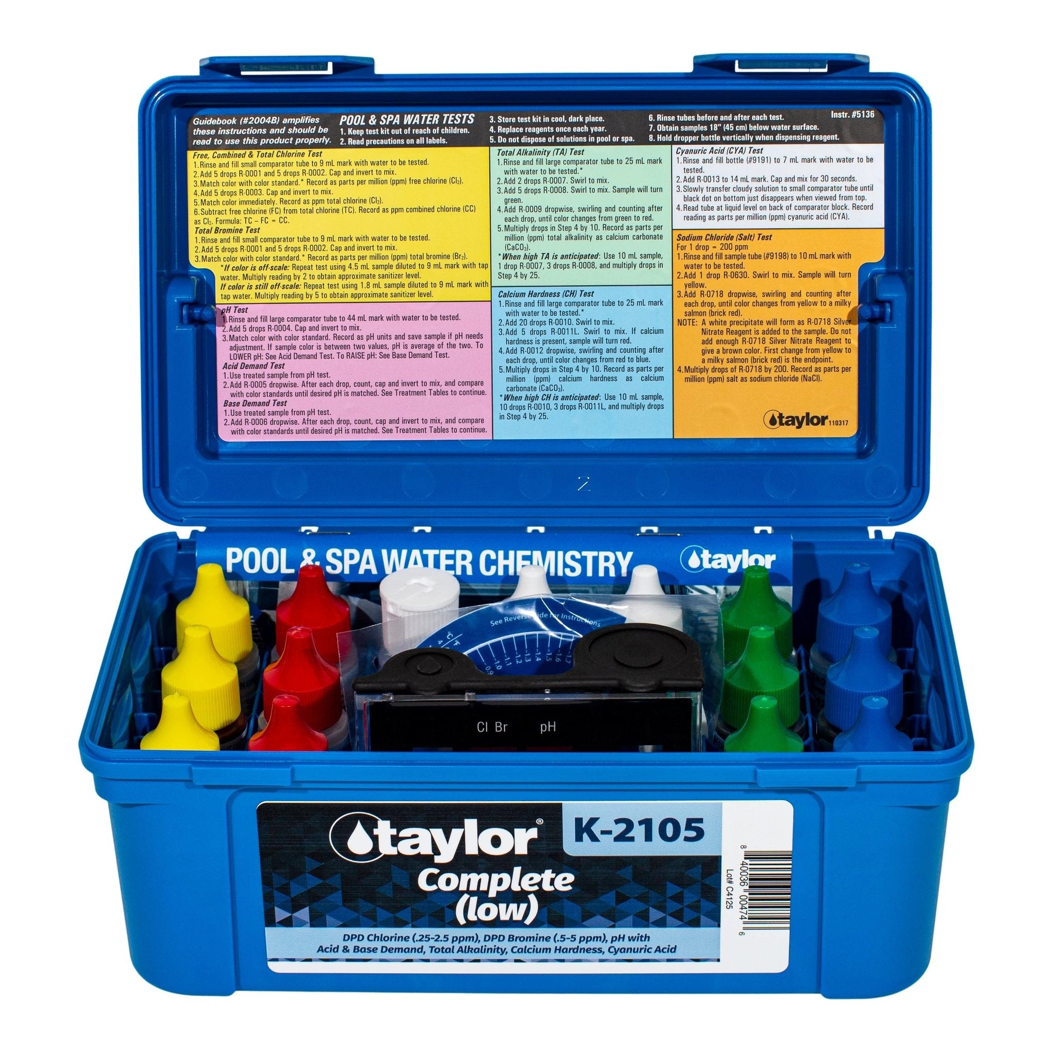 Taylor K-2105 Complete Low Water Test Kit For Easy Chemistry by Taylor