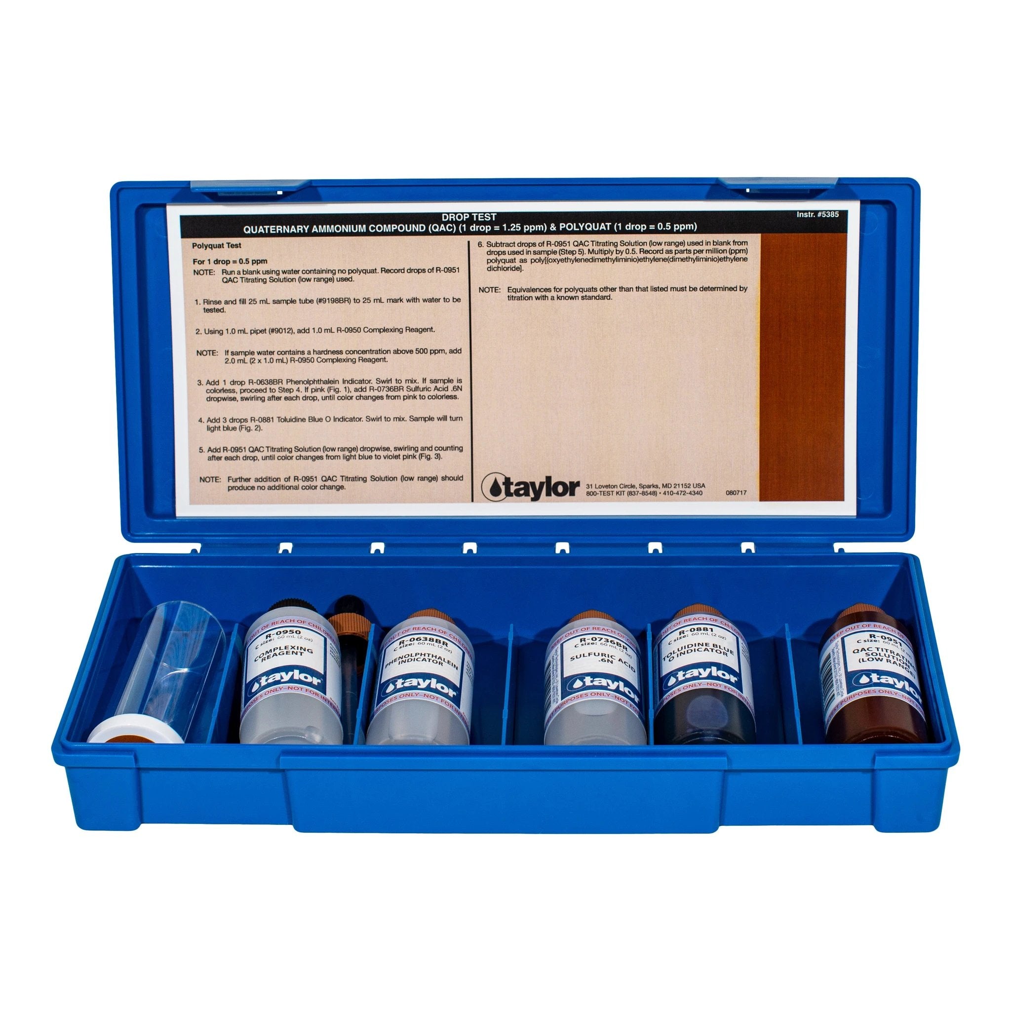 Taylor K9065 QAC and Polyquat Water Test Kit for Accurate Chemistry Analysis by Taylor