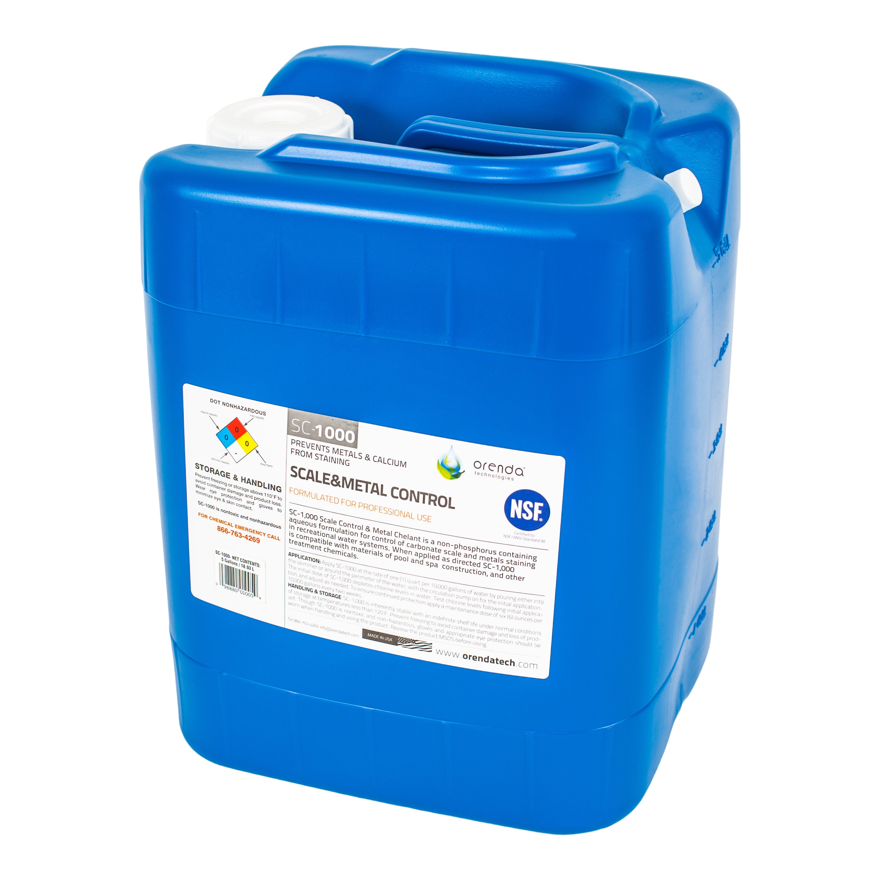 Orenda SC-1000 Scale and Metal Control Concentrated Liquid Formula for Pool Stain Prevention
