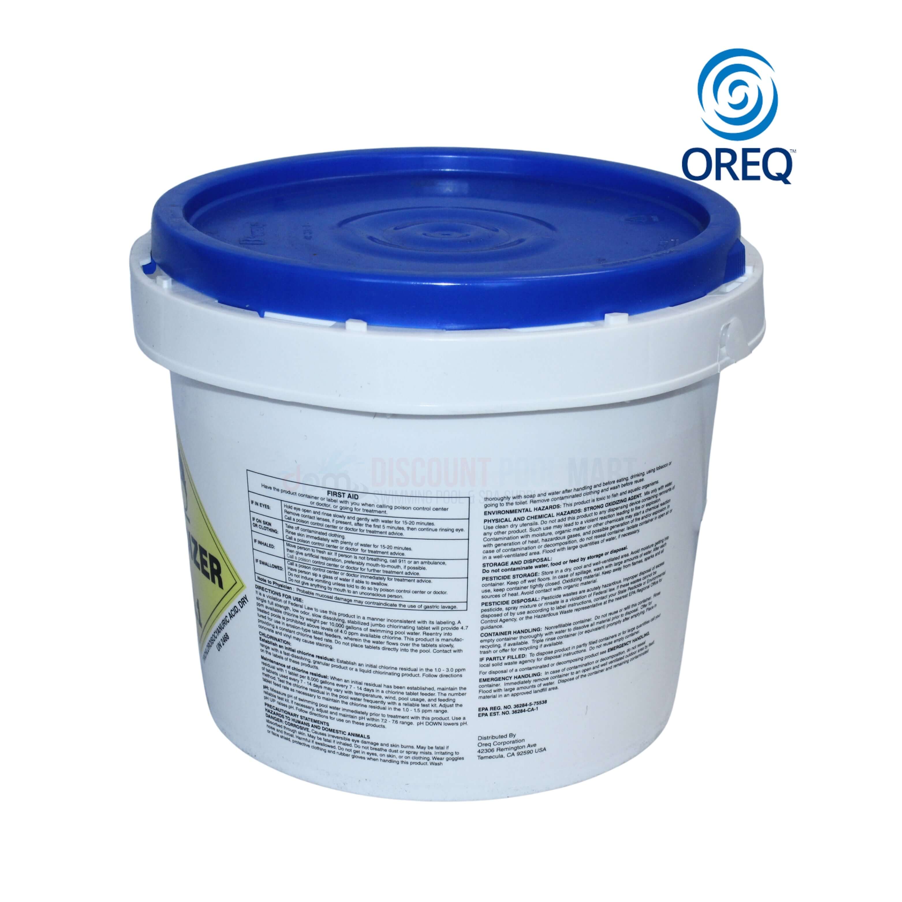 Oreq 3 Inch Chlorine Tablets 25 Lbs 99 Percent TriChlor