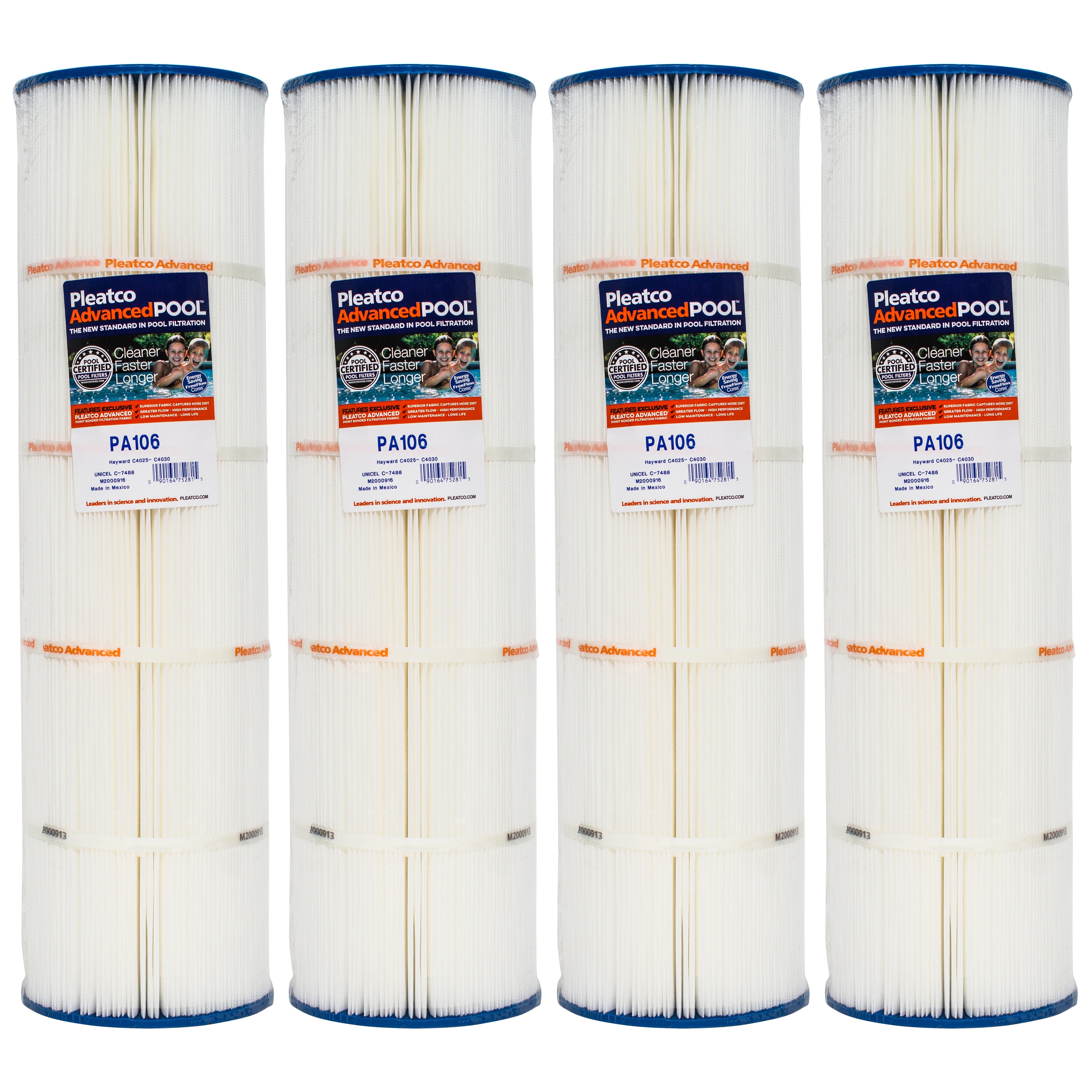 Pleatco PA106 PAK4 Pool and Spa Filter Cartridges for Superior Filtration Capacity