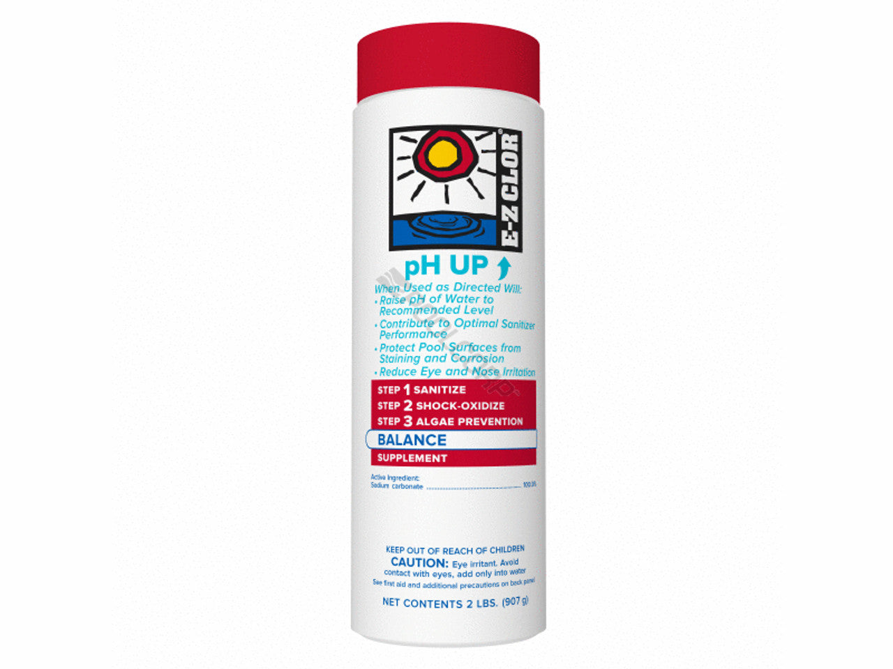 EZ Clor PH Up 2 Pound Bottle For Pool PH Increase Now