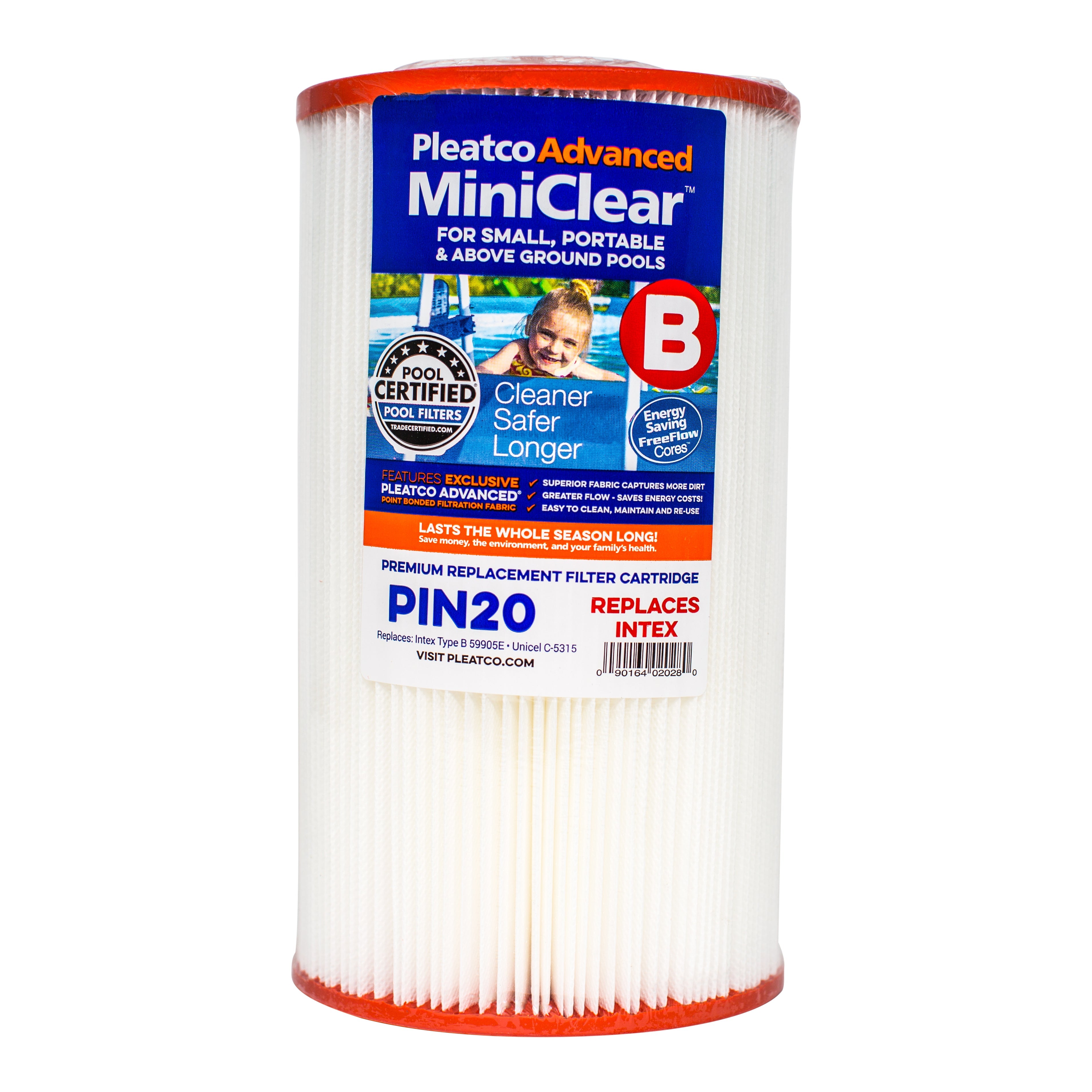 Pleatco PIN20 Filter Cartridge for Superior Pool and Spa Filtration