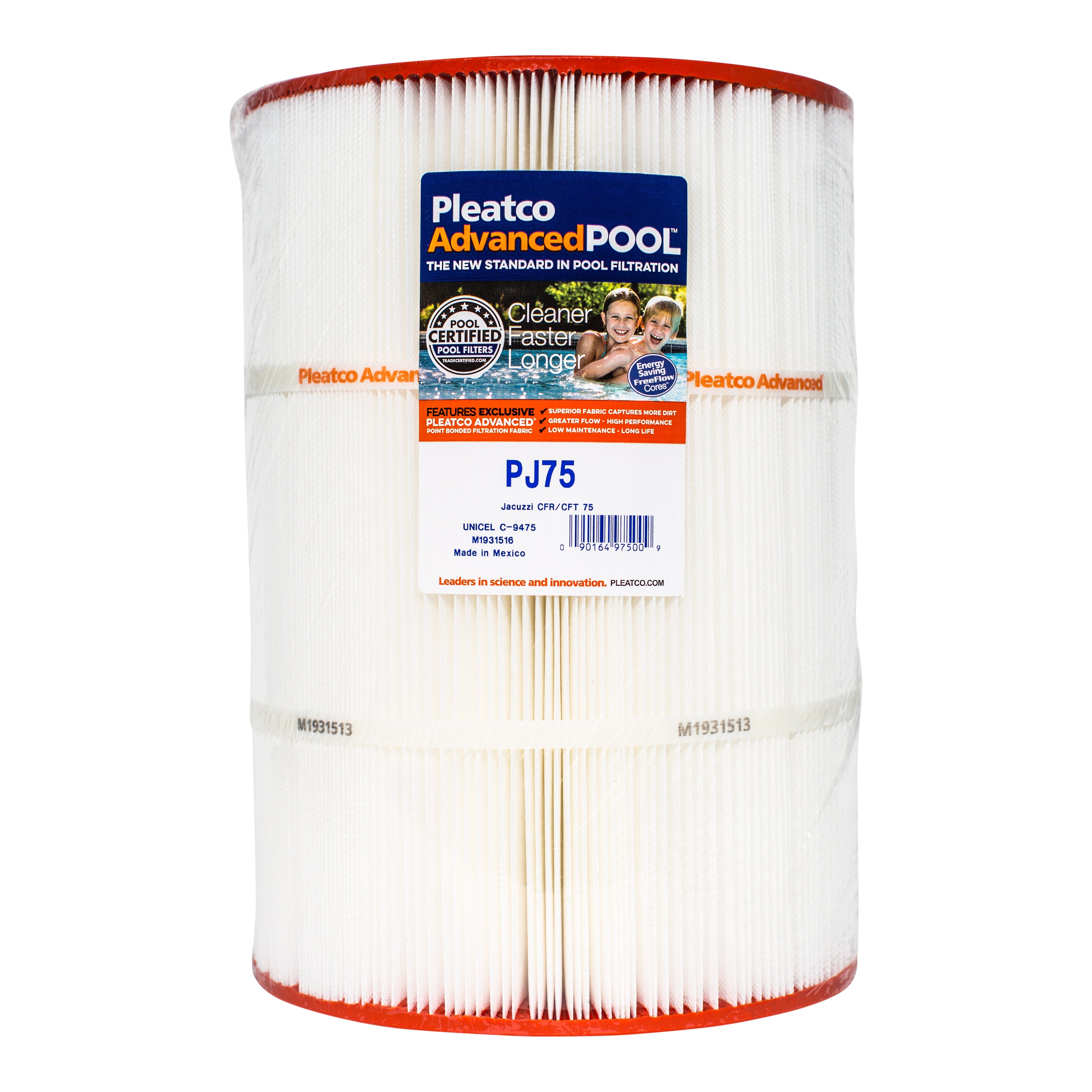 Pleatco PJ75 Filter Cartridge for Superior Pool and Spa Filtration