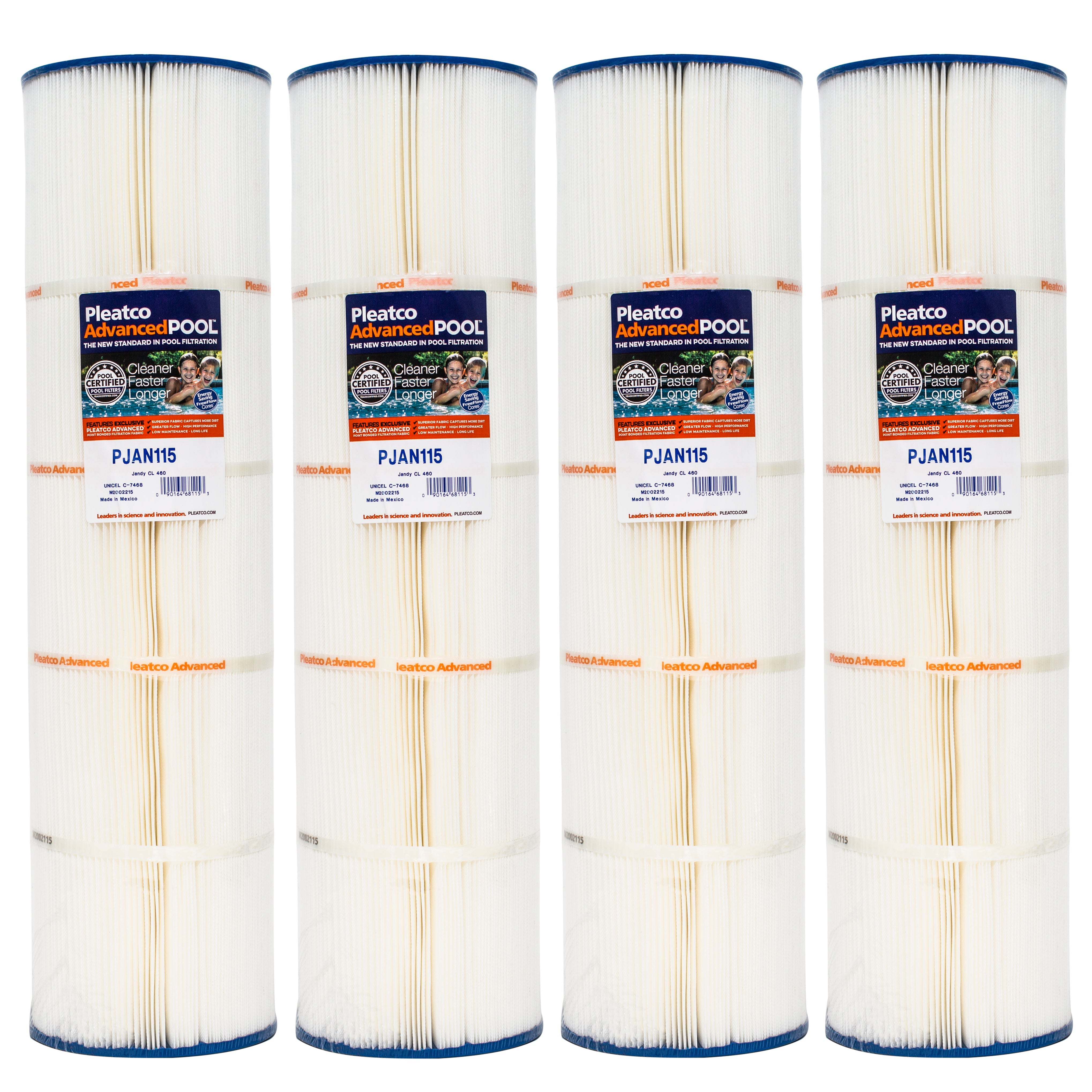 Pleatco PJAN115-PAK4 Premium Filter Cartridges for Pools and Spas