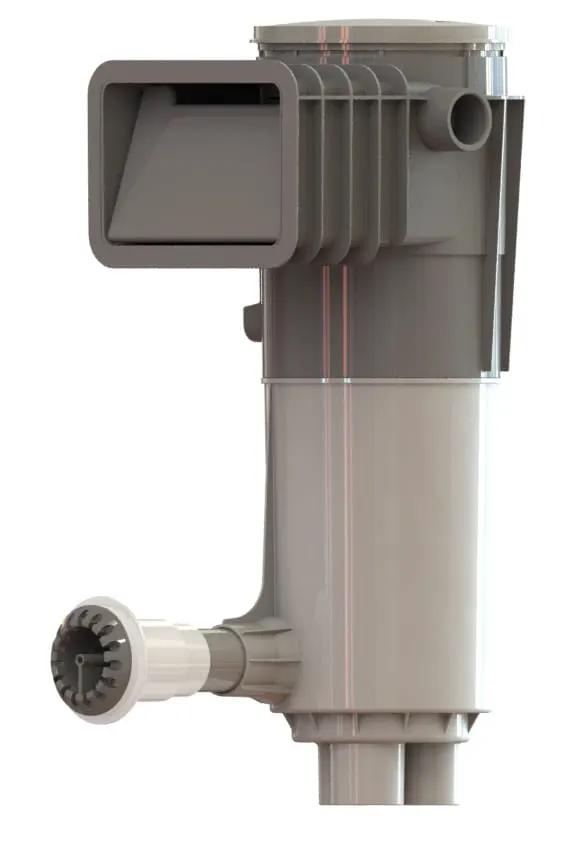 Paramount ParaskimV Venturi Skimmer With Deck Ring, Lid & Return Guard Assembly, Gray Throat, Light Gray, Concrete Pools | 004702100208 by Paramount
