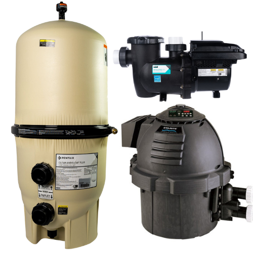 Pentair Pool Equipment Bundle With 520 Sq Ft Filter Sta Rite SR400NA Natural Gas Heater And 3 HP Pump