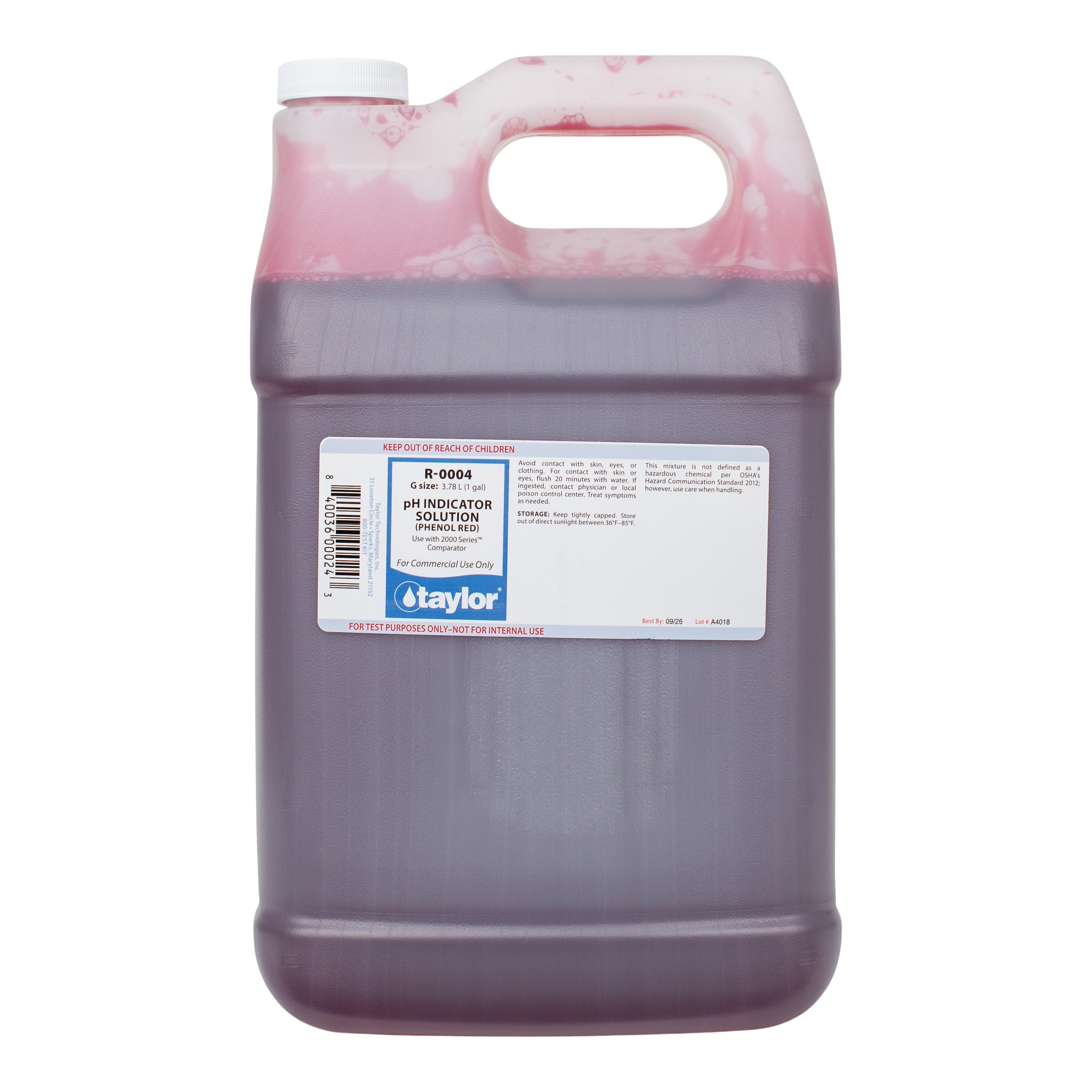 Taylor R0004 pH Indicator Solution for Accurate Pool Water Testing