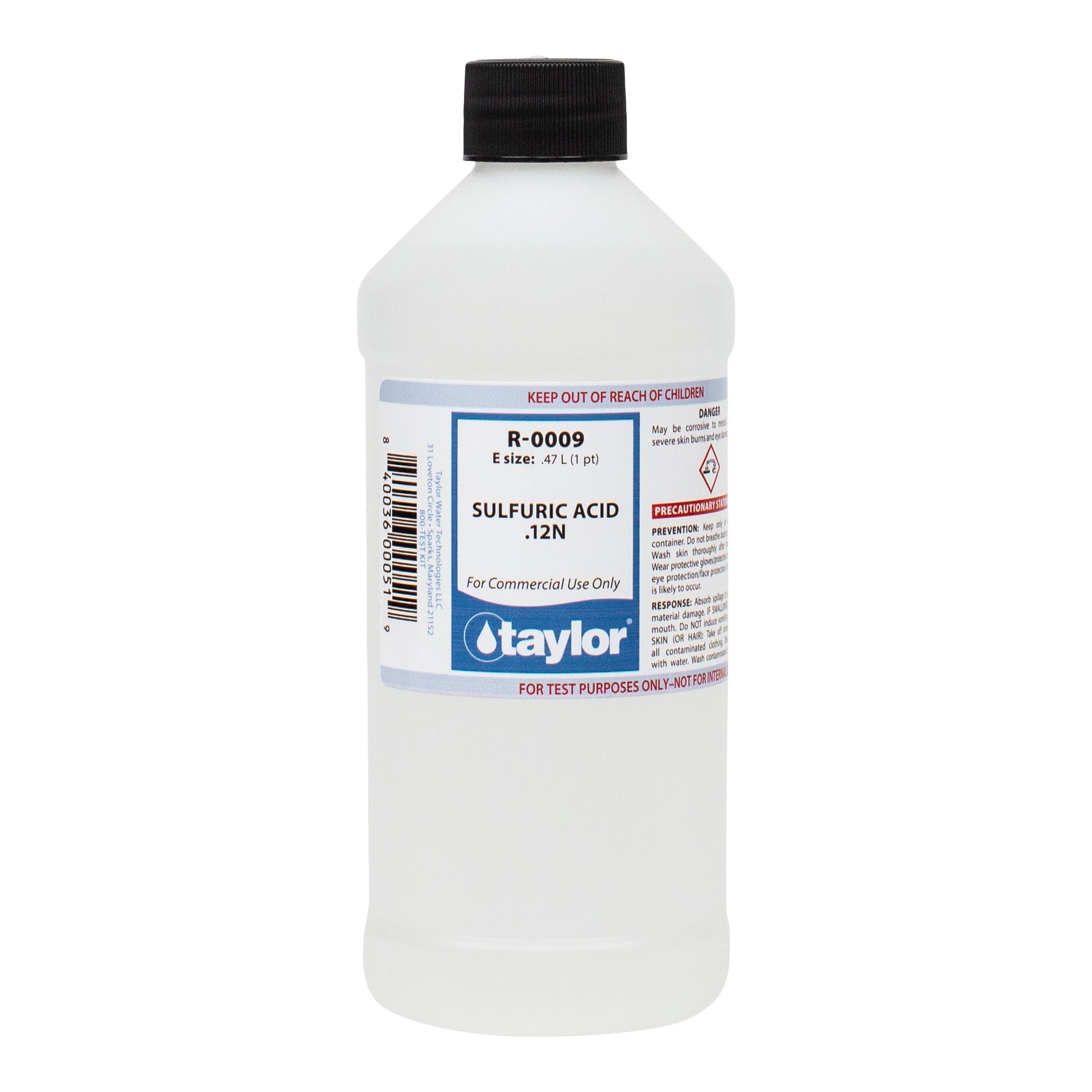 Taylor R0009 Sulphuric Acid 12N Refill for Accurate Pool Water Testing
