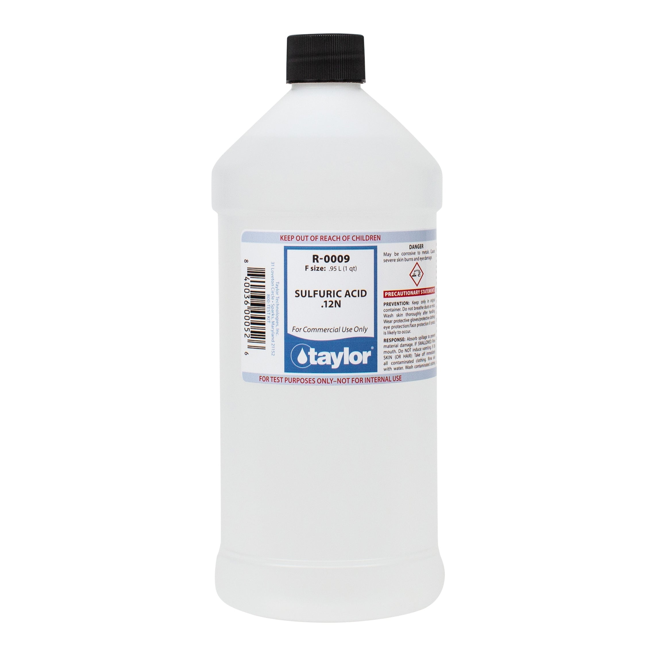 Taylor R0009 Sulphuric Acid 12N Refill for Accurate Pool Water Testing