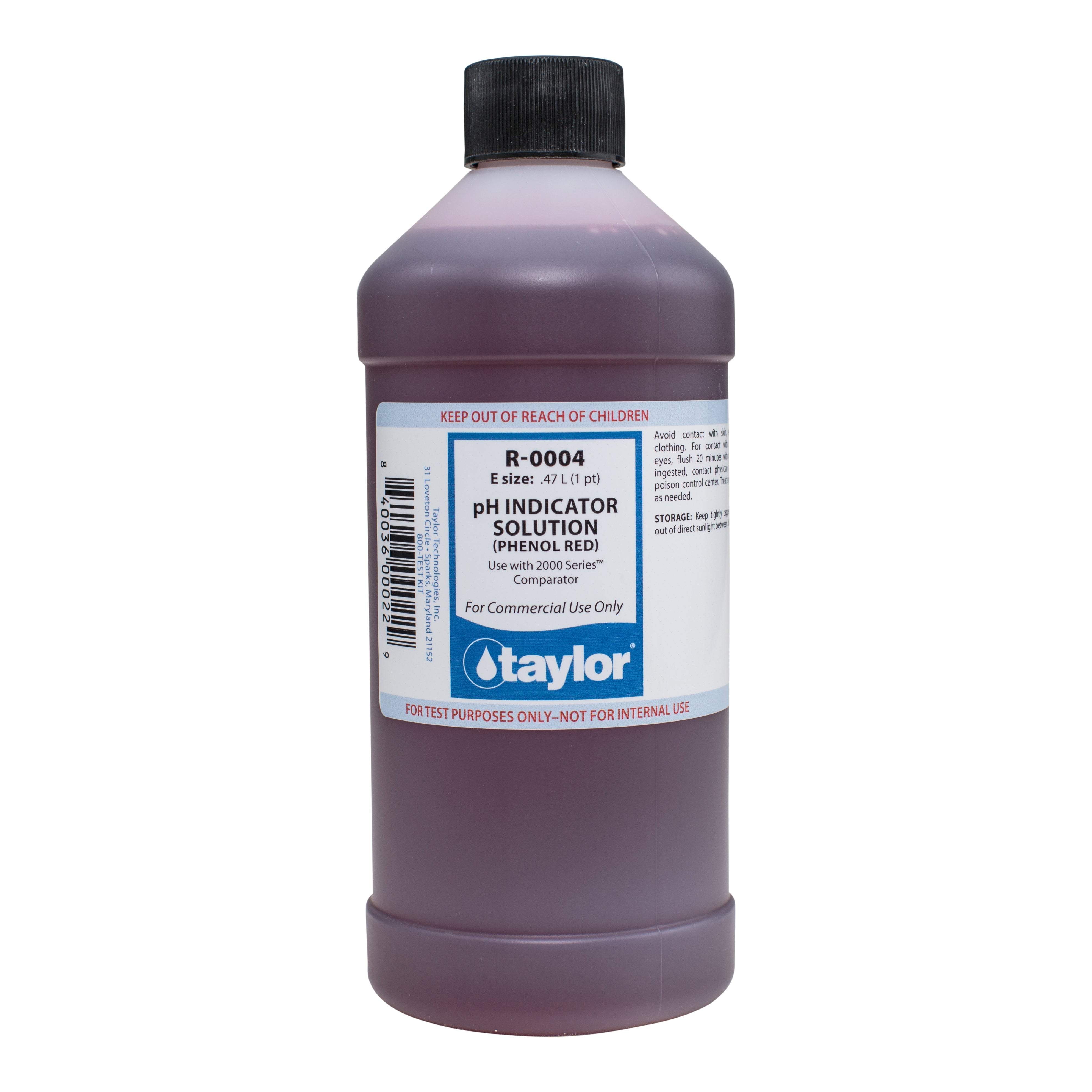 Taylor R0004 pH Indicator Solution for Accurate Pool Water Testing