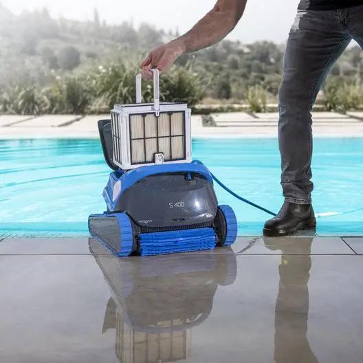 Dolphin - S400 Robotic Pool Cleaner With MyDolphin Plus App Control and Caddy by Duckies Pool Supply