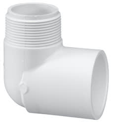 Street Elbow, 2" MPT x Slip White PVC Schedule 40 90 Degree by Lasco