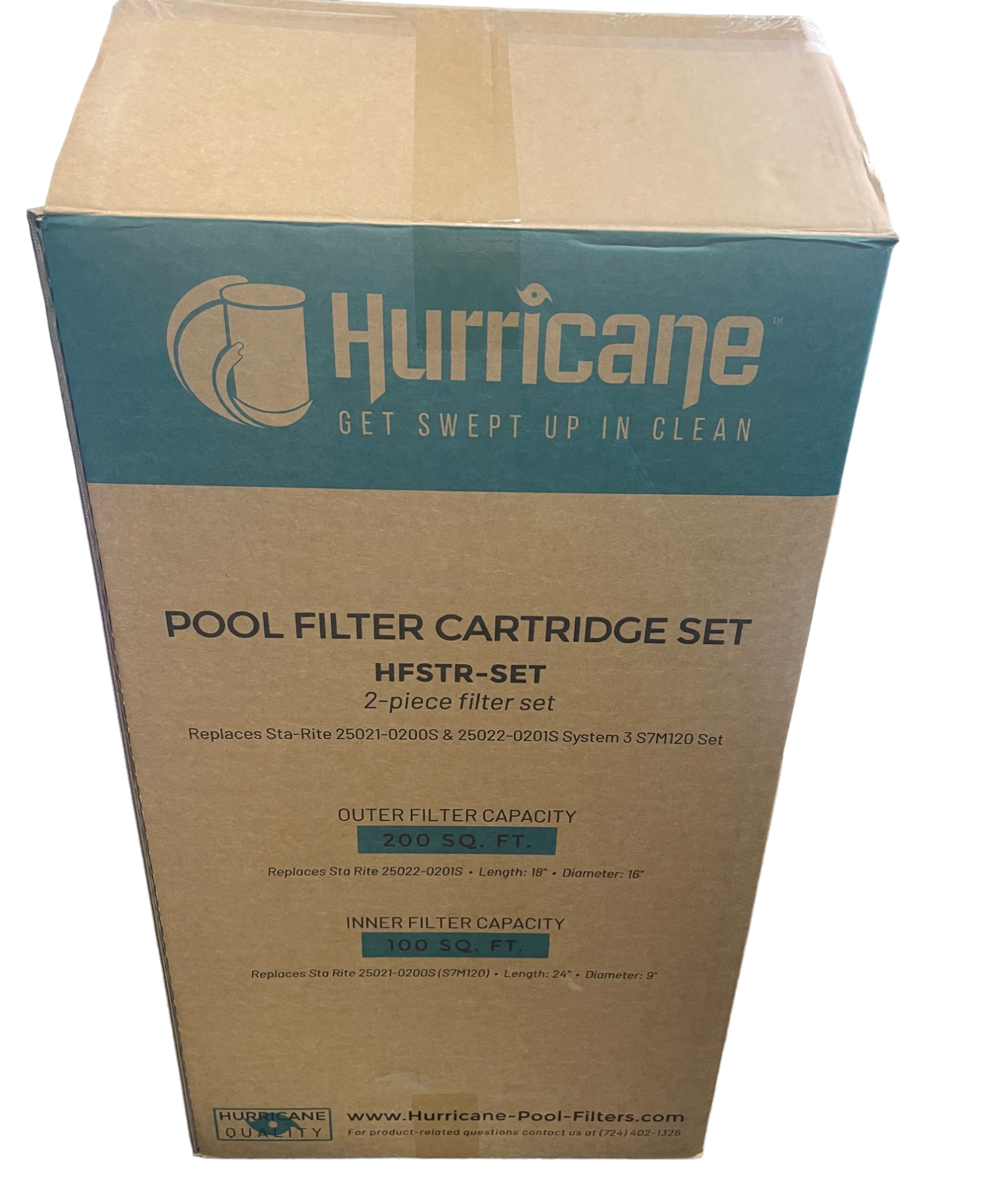 HF-STR3-300S7-SET Advanced Pool Filter Cartridge Inner and Outer 21" Set - Replacement for 300 Sq. Ft. Sta-Rite 25021-0200S & 25022-0201S System 3 S7M120 Set by Hurricane Pool Filters