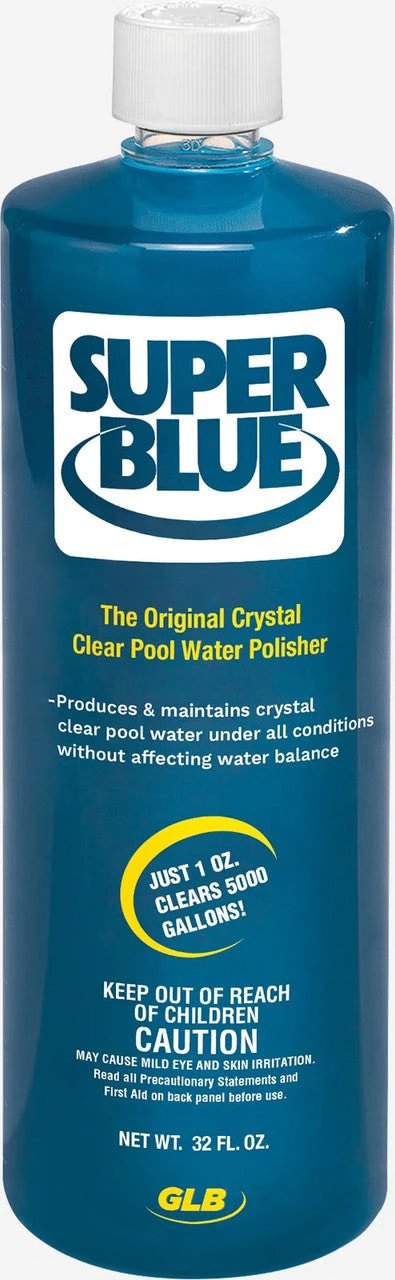 Super Blue Concentrated Water Clarifier, 32 oz Bottle by Duckies Pool Supply