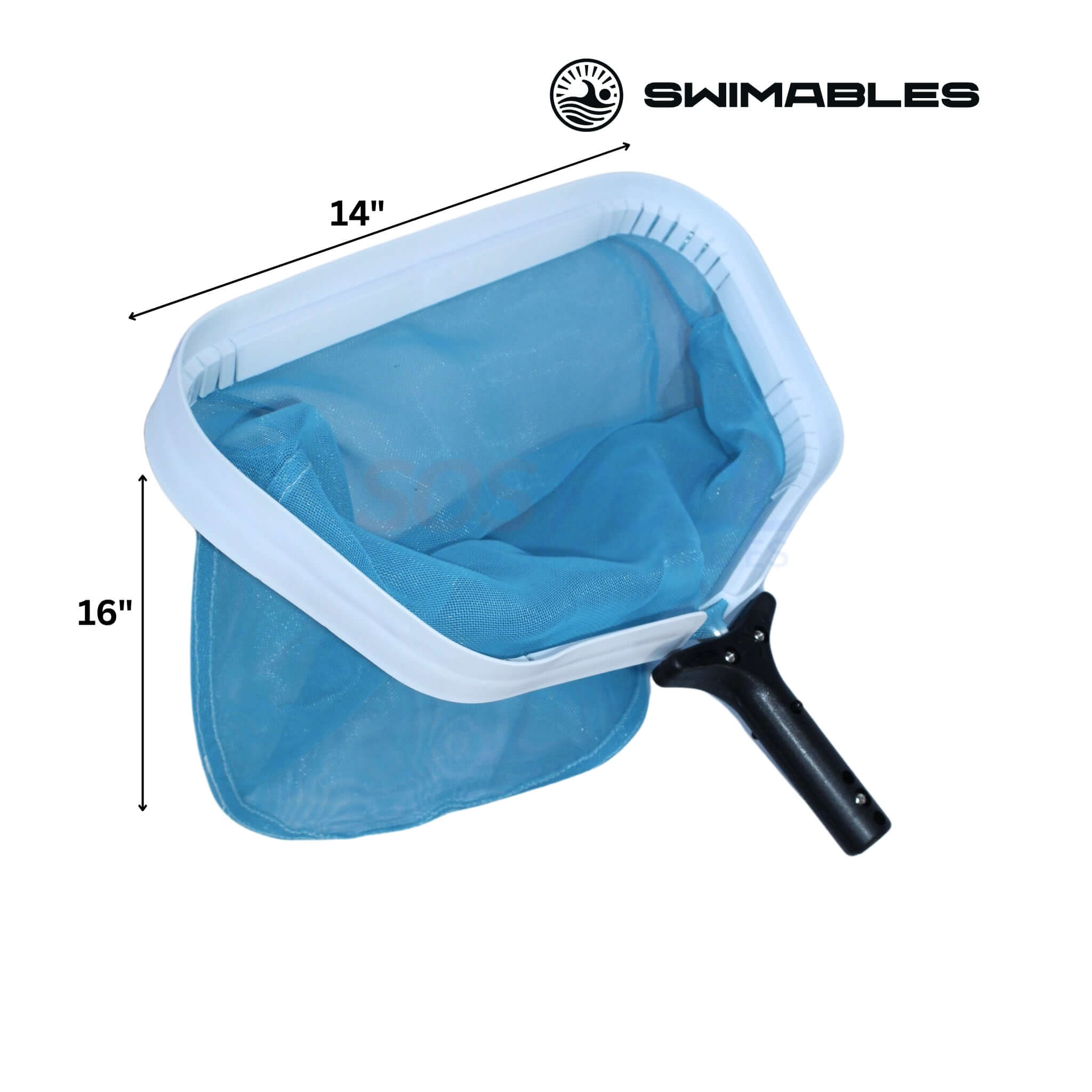 Swimables Heavy Duty Leaf Rake | 14" | White/Blue | SW-10-002