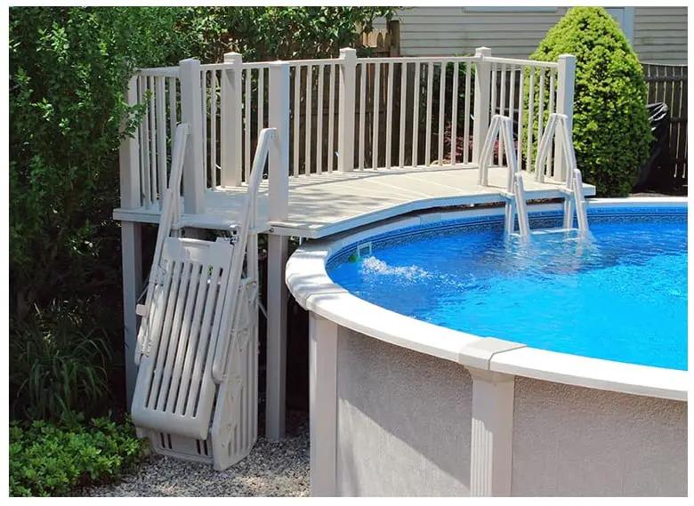 Vinyl Works 5' x 13.5' Resin Fan Deck for A/G Pool | FD-T by VinylWorksCanada