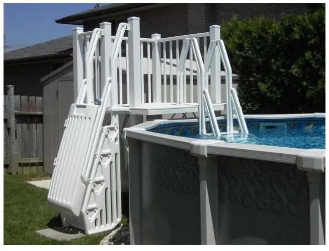 Vinyl Works 5' x 5' Resin Pool Deck Kit for A/G Pools w/ Steps | SD-T by VinylWorksCanada