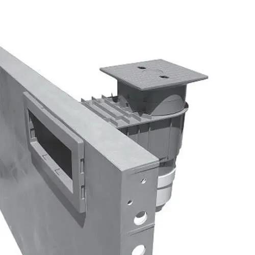 Waterway Renegade Wide Mouth Vinyl Liner Skimmer, 2 Port, Square Lid, 2" Socket, 9" Throat, Gray |540-8507 by Waterway