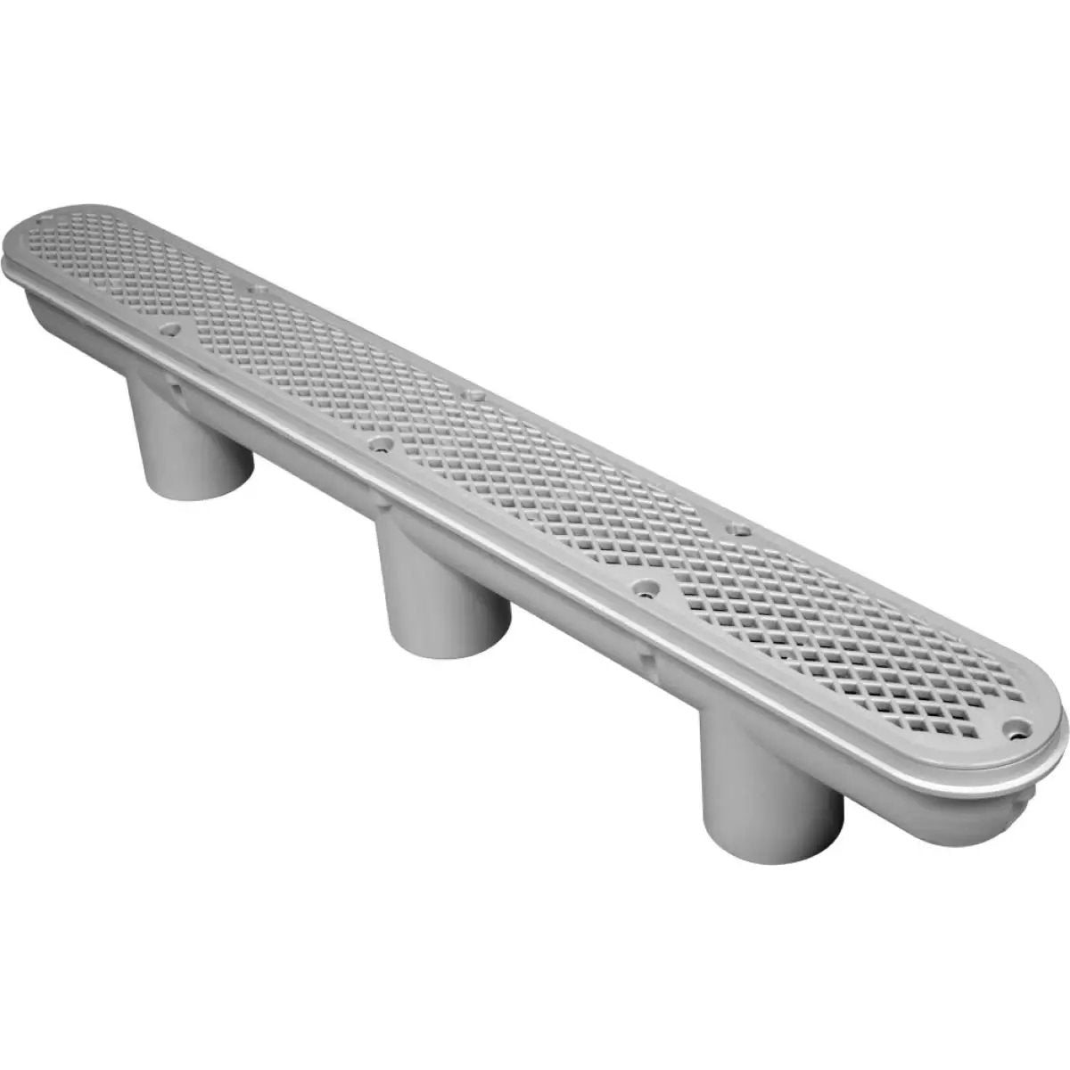 Waterway 32" Diamond Strip Drain, 2" S or 2 1/2" SPG, 2 - 2" MPT Plugs Included, White, Concrete | 6401360V by Waterway