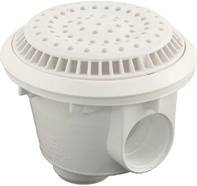 Waterway 8" Anti-Vortex Main Drain, 2" Socket, Round, White, Vinyl | 6402750V by Waterway
