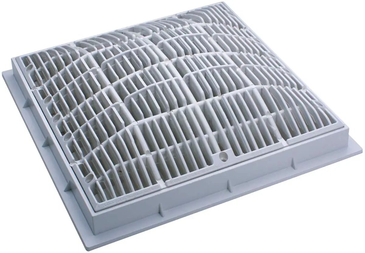 Waterway 12" x 12" Grate & Frame, Square, White | 640-4720 V by Waterway