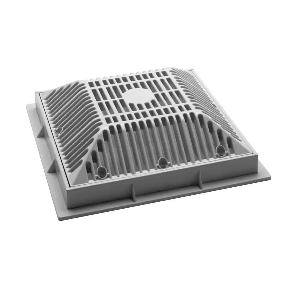 Waterway 9" x 9" Grate & Frame, Square, White | 640-4790 V by Waterway