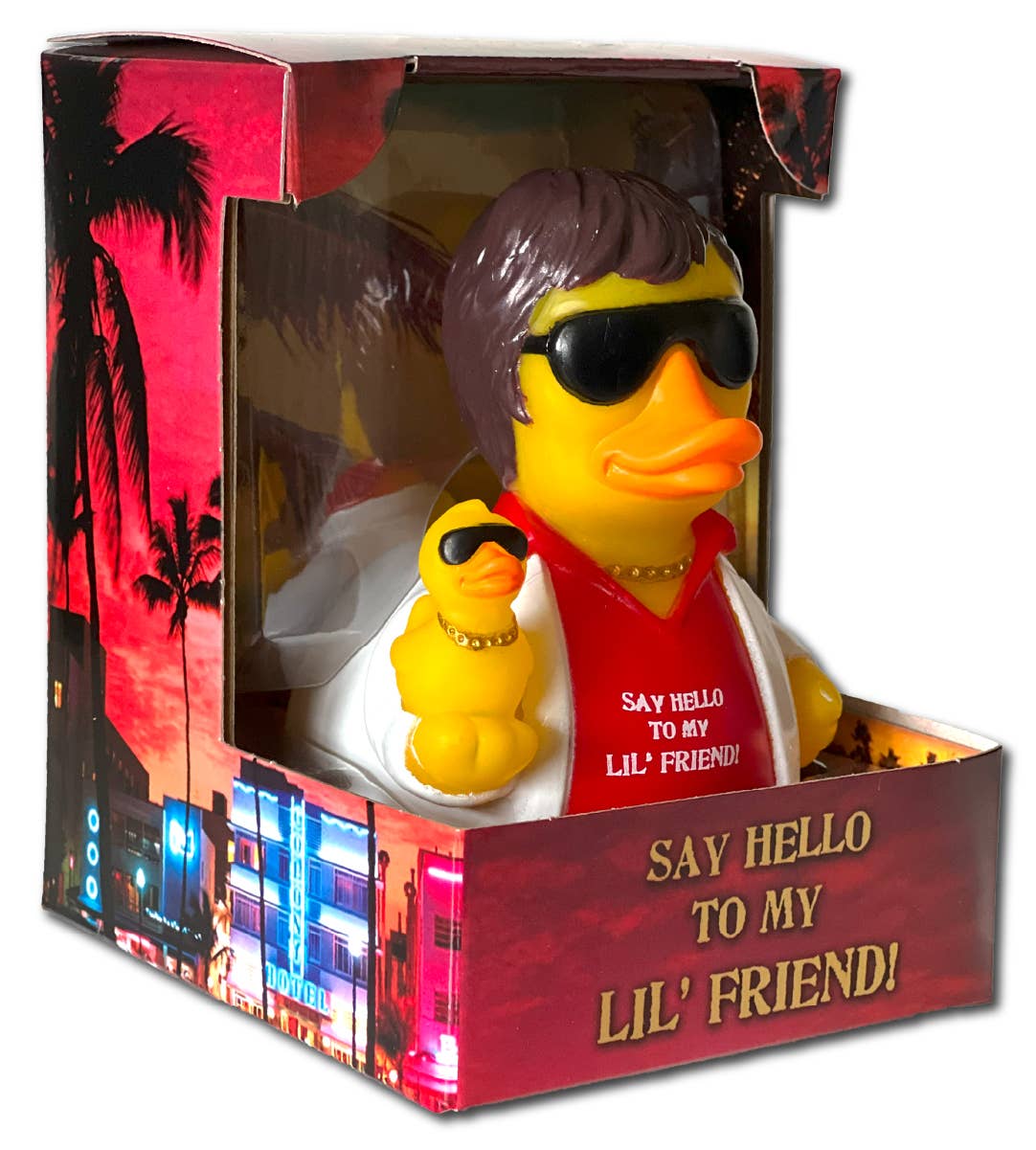 CelebriDucks Scarface Say Hello To My Lil Friend Rubber Duck