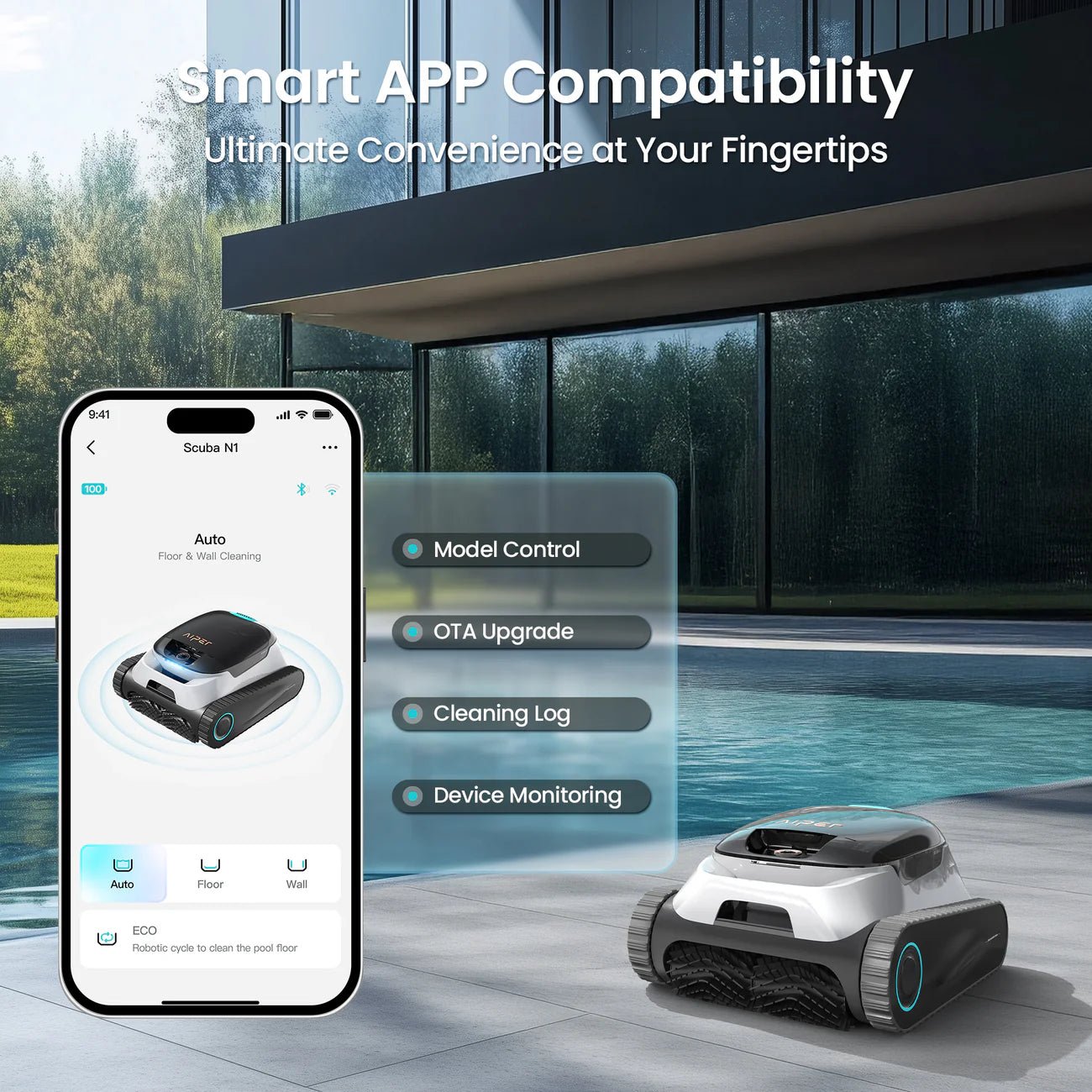 Aiper Scuba P1 Cordless Robotic Pool Cleaner With WavePath Navigation